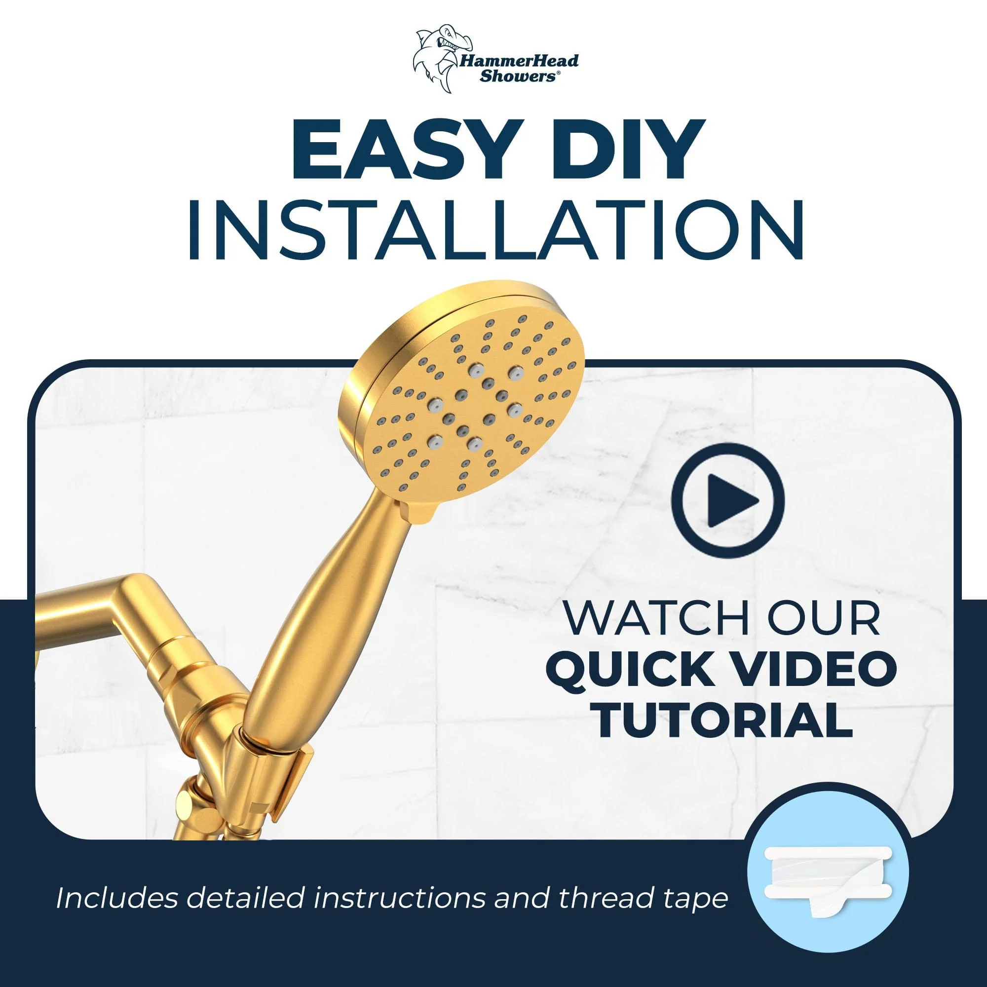 3-Spray Low Flow Handheld Shower Head Set