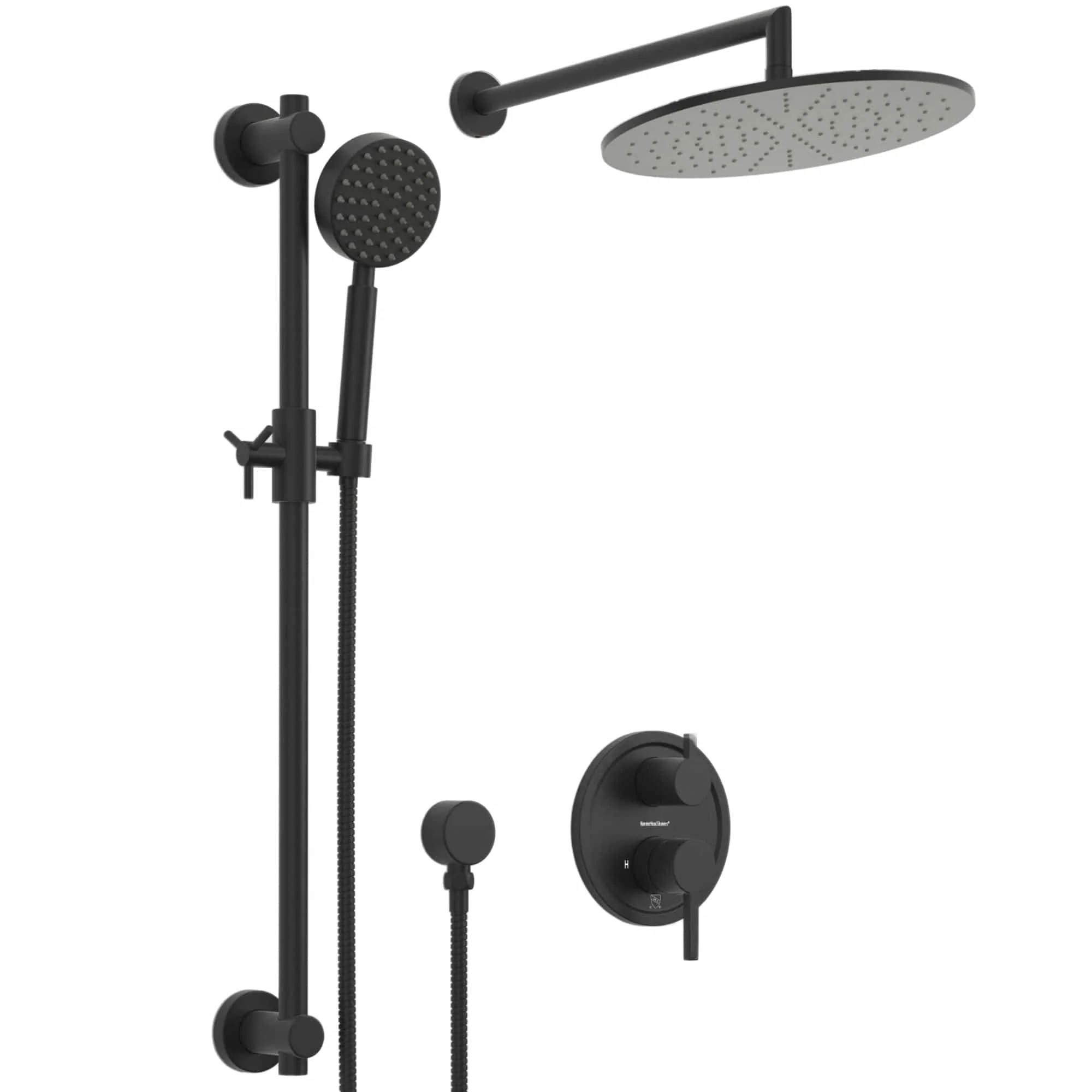 2-Handle Valve and Trim Shower System with Dual Shower Head