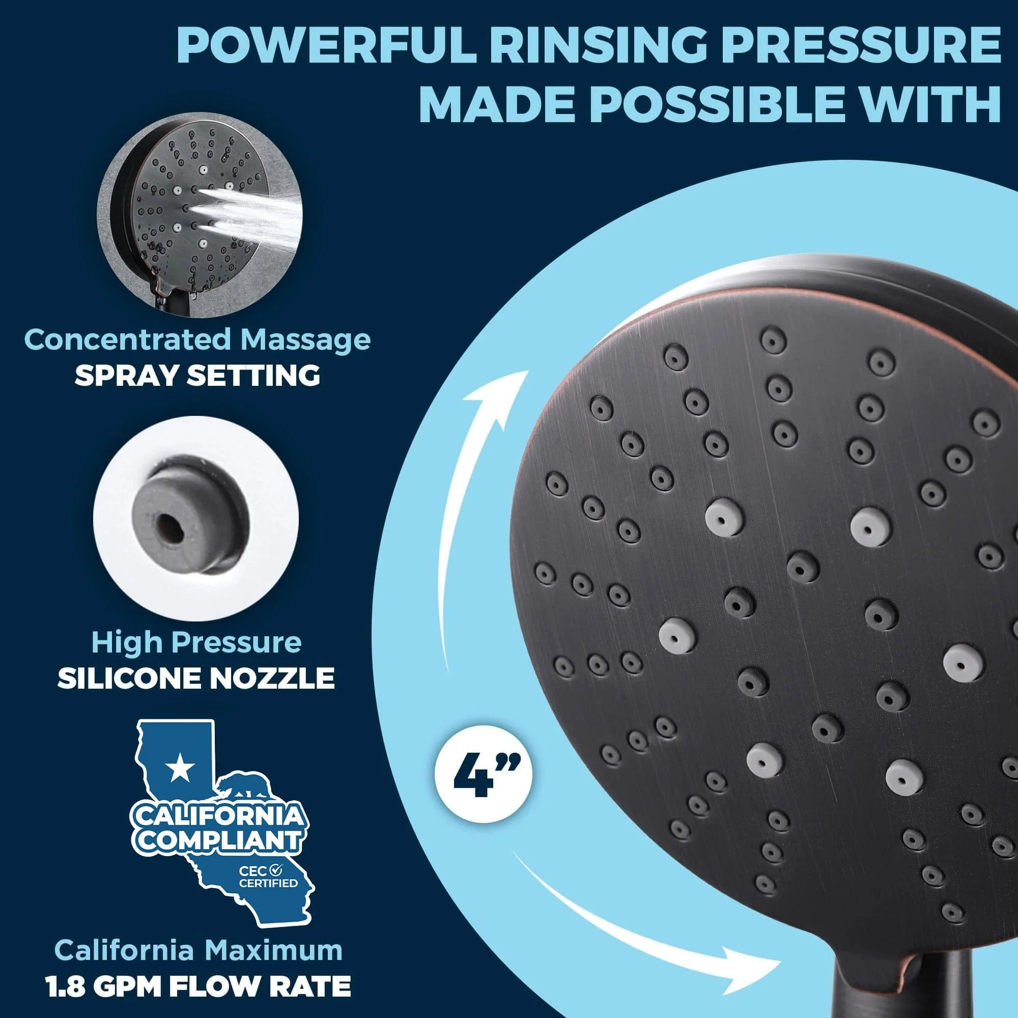 3-Spray Low Flow Handheld Shower Head Set