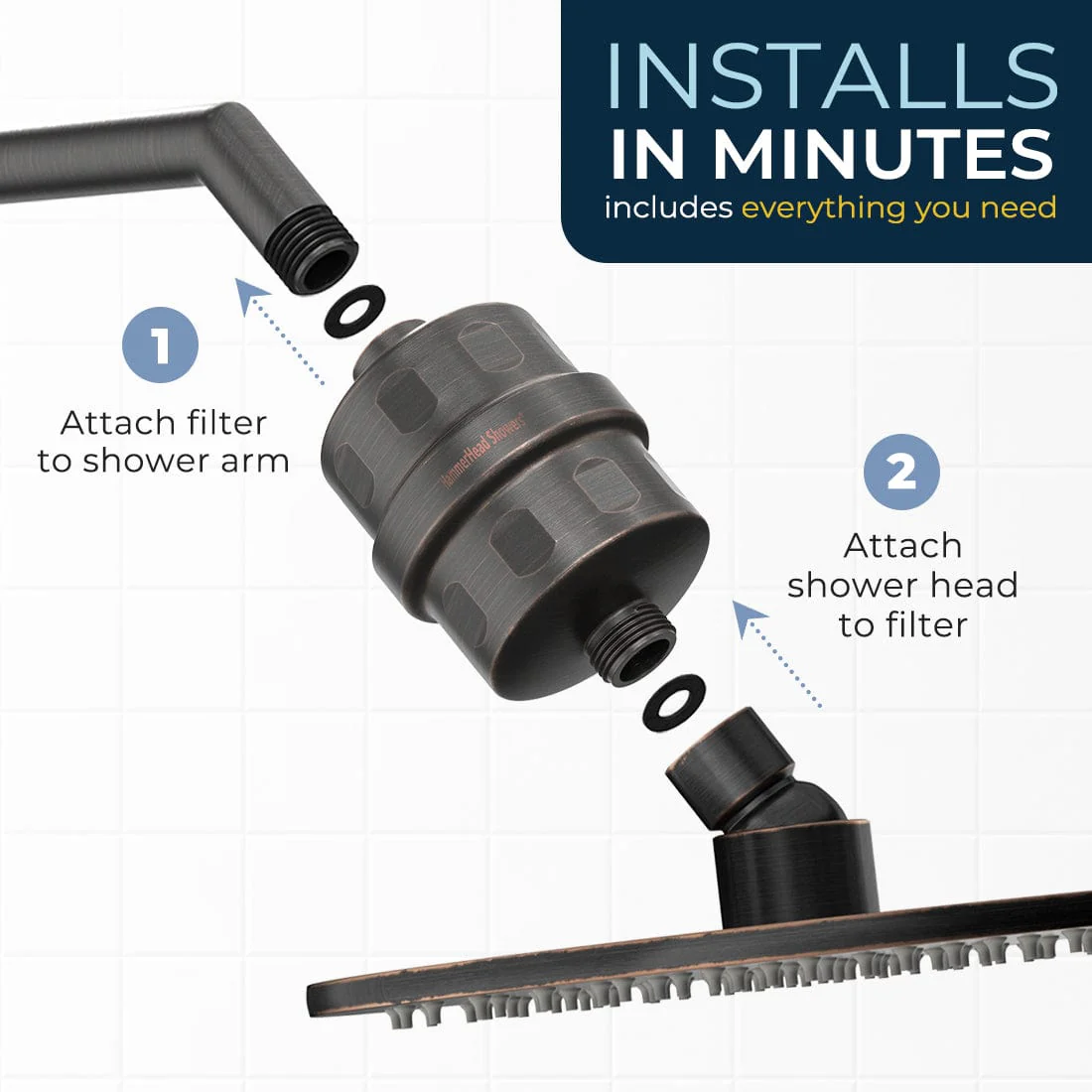 8 Inch Rain Shower Head with Shower Head Filter