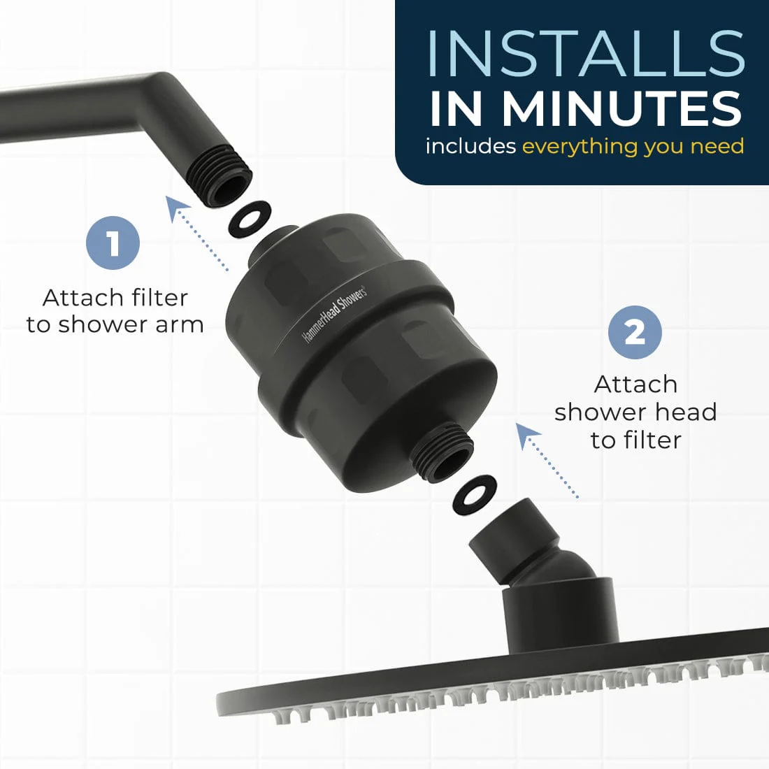 8 Inch Rain Shower Head with Shower Head Filter