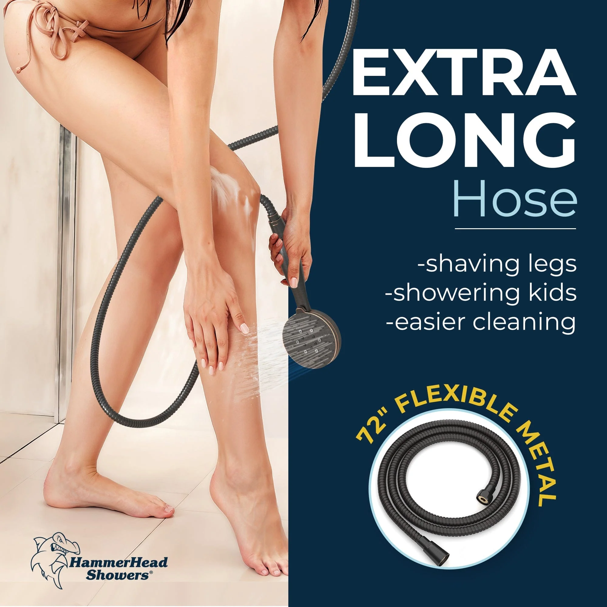 3-Spray Hand Held Shower Head Set with Slide Bar