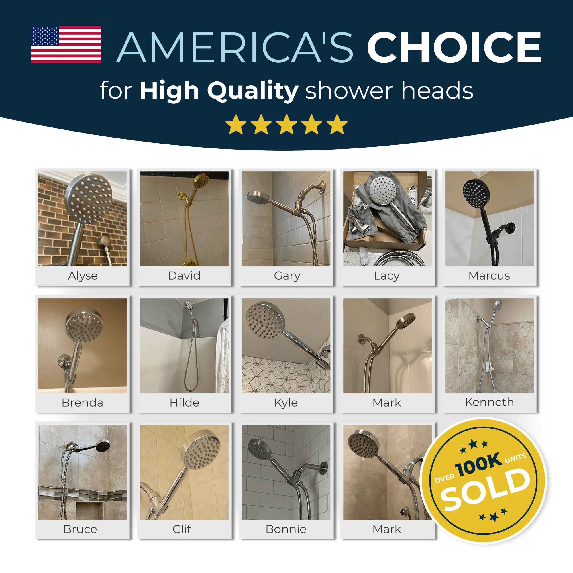 1-Spray Handheld Shower Head Set