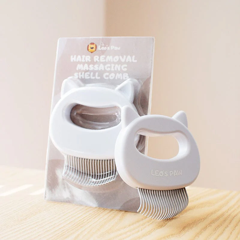 (3 Pack Bundle) Cat Hair Removal Massaging Shell Comb