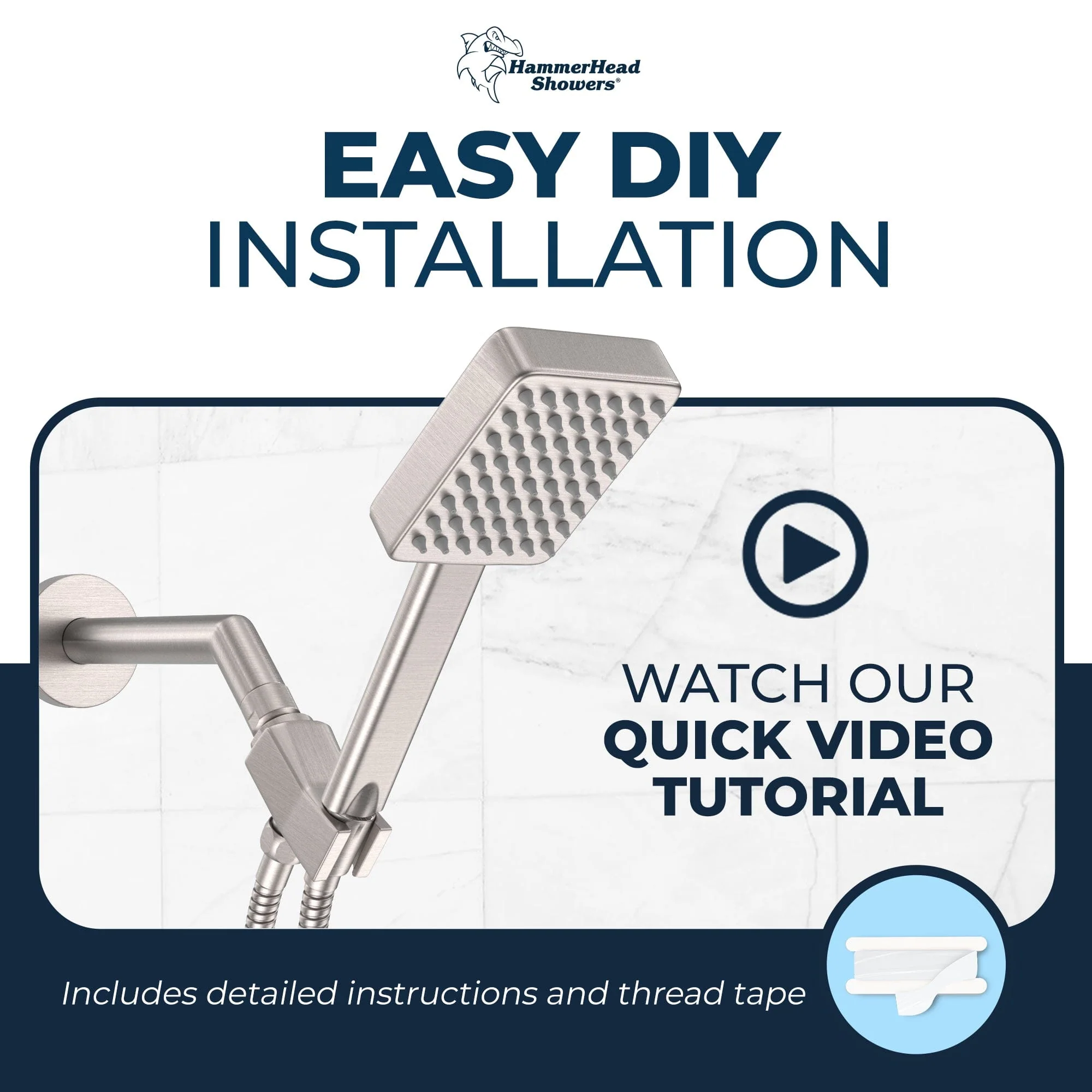 1- Spray Square Handheld Shower Set