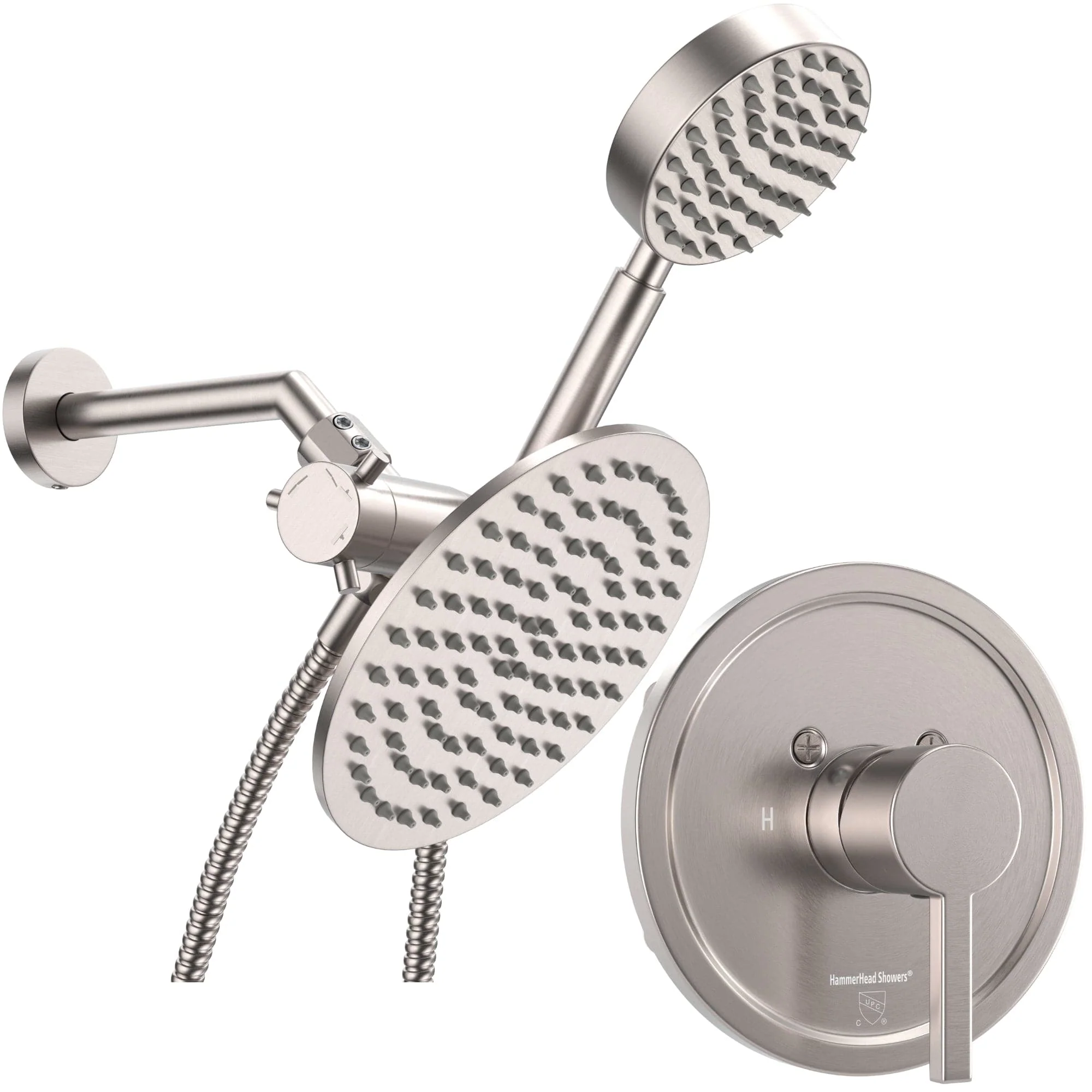 1-Handle Valve and Trim Shower System wtih Dual Shower Head
