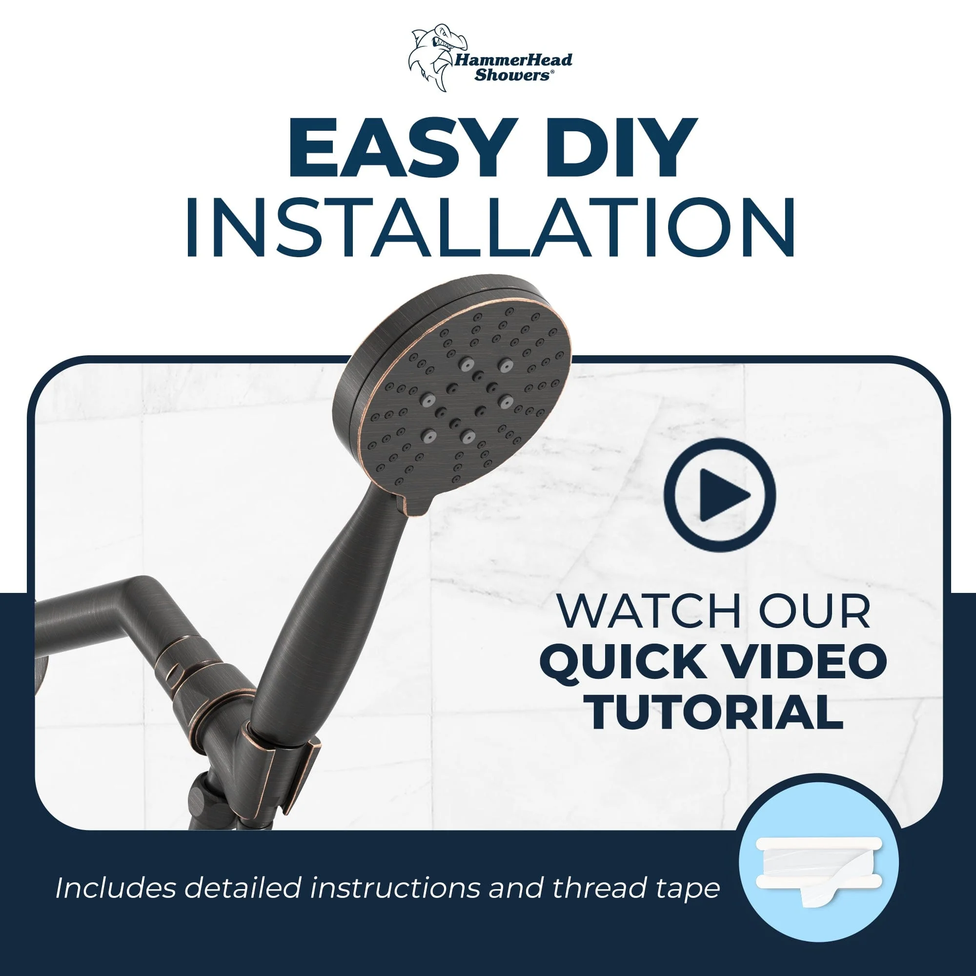 3-Spray Handheld Shower Head Set