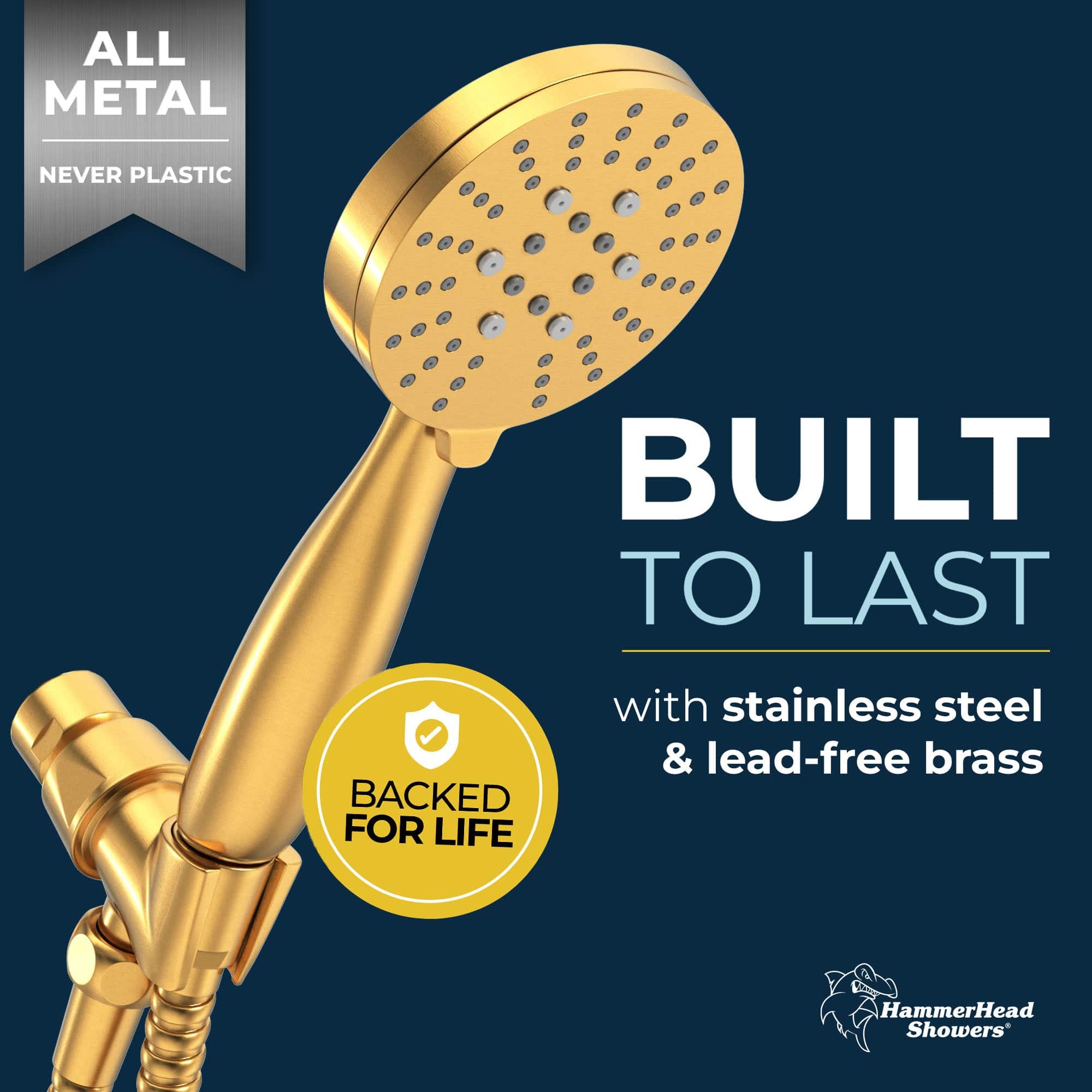 3-Spray Low Flow Handheld Shower Head Set