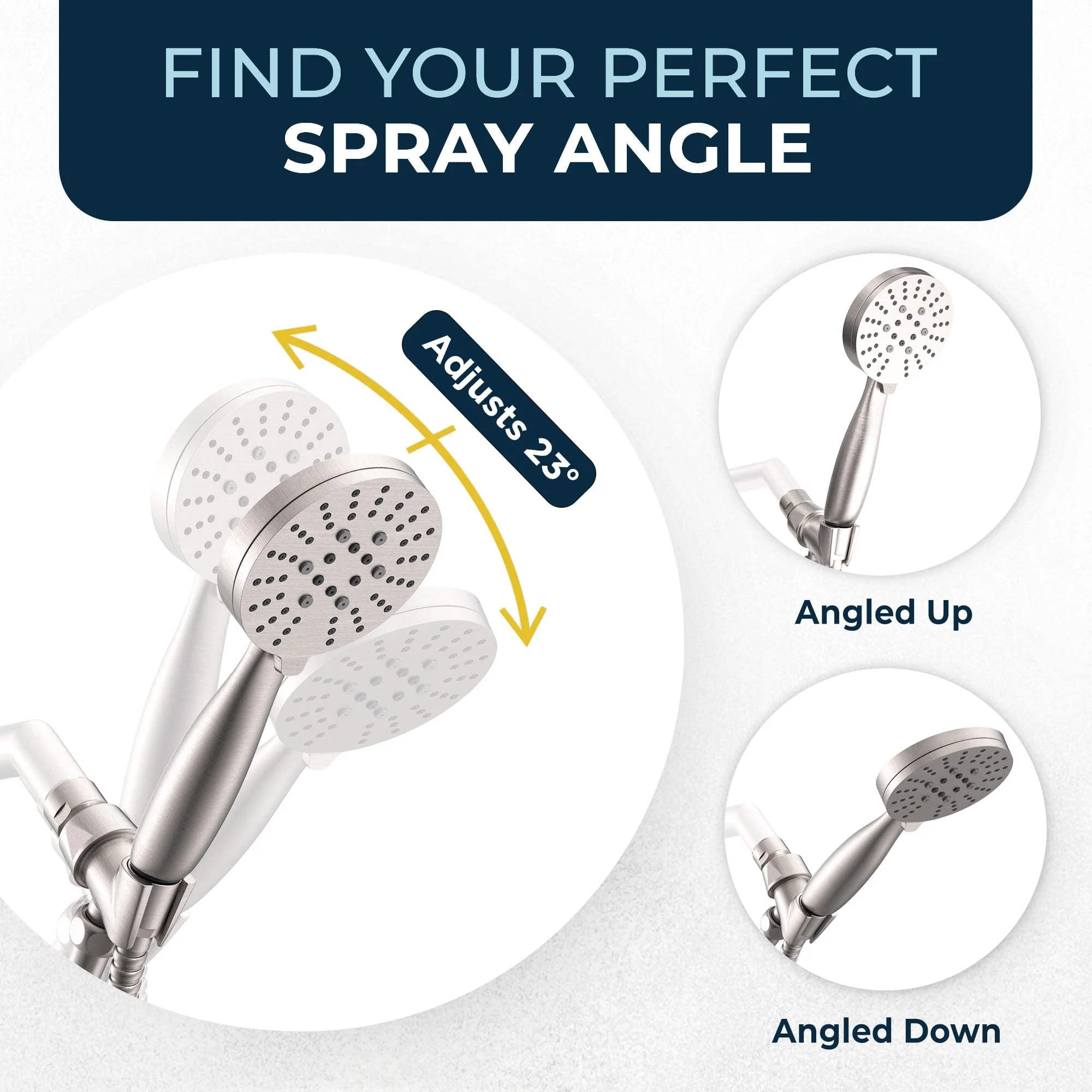 3-Spray Low Flow Handheld Shower Head Set