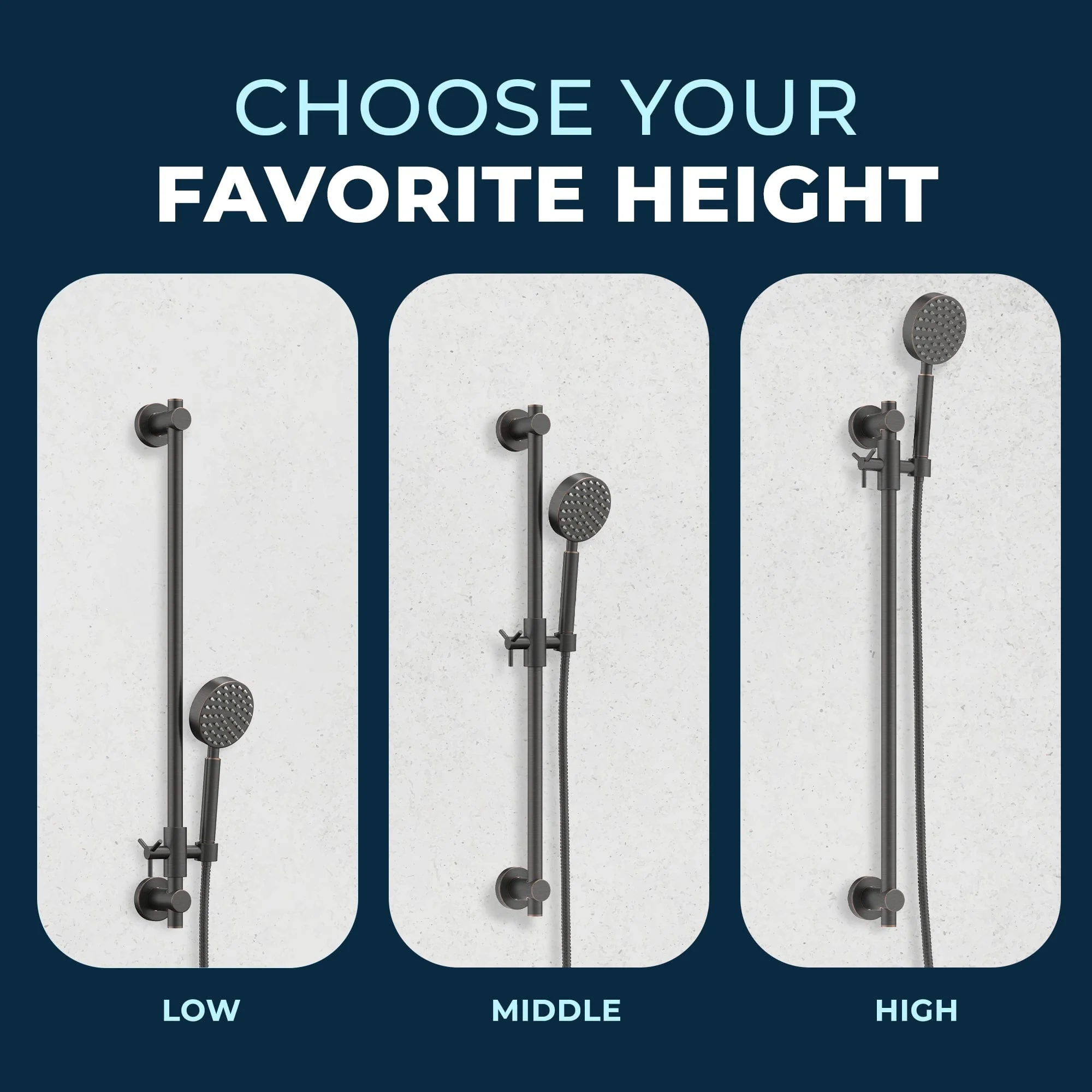 Slide Bar with Handheld Shower Head Set