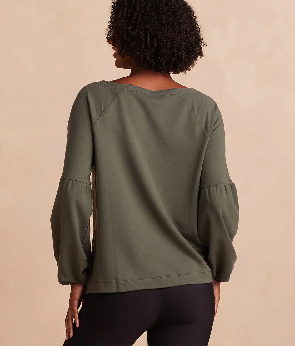 The Softest French Terry Boatneck Pullover - Olive