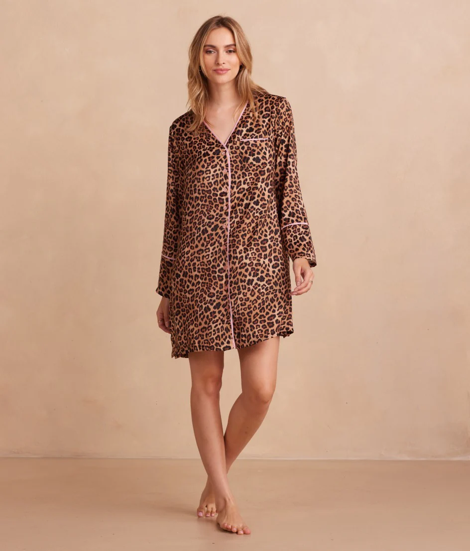 The Cloud 9 Boyfriend Sleep Shirt - Leopard