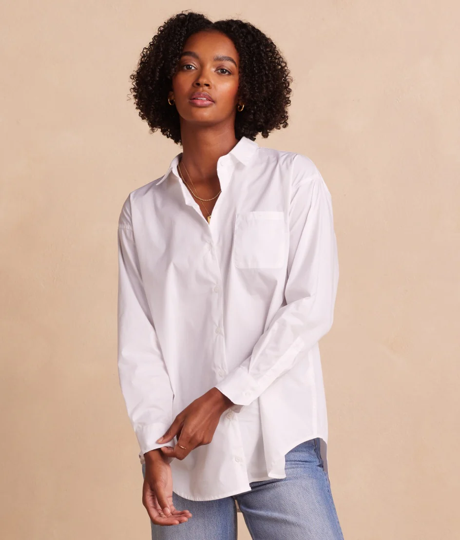 The Perfect Boyfriend Shirt - White Sand
