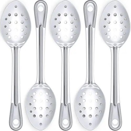 11-inch Stainless Steel Serving Spoon Set, Slotted and Perforated, Professional Grade