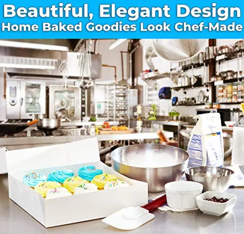 10-Inch White Bakery Box with Window - Package for Cake or Pie - 1 Pack