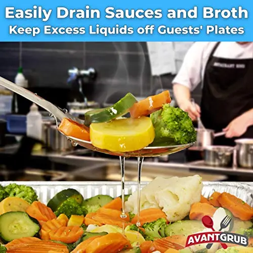 11-inch Stainless Steel Serving Spoon Set, Slotted and Perforated, Professional Grade