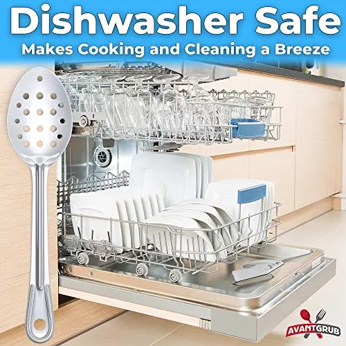 11-inch Stainless Steel Serving Spoon Set, Slotted and Perforated, Professional Grade