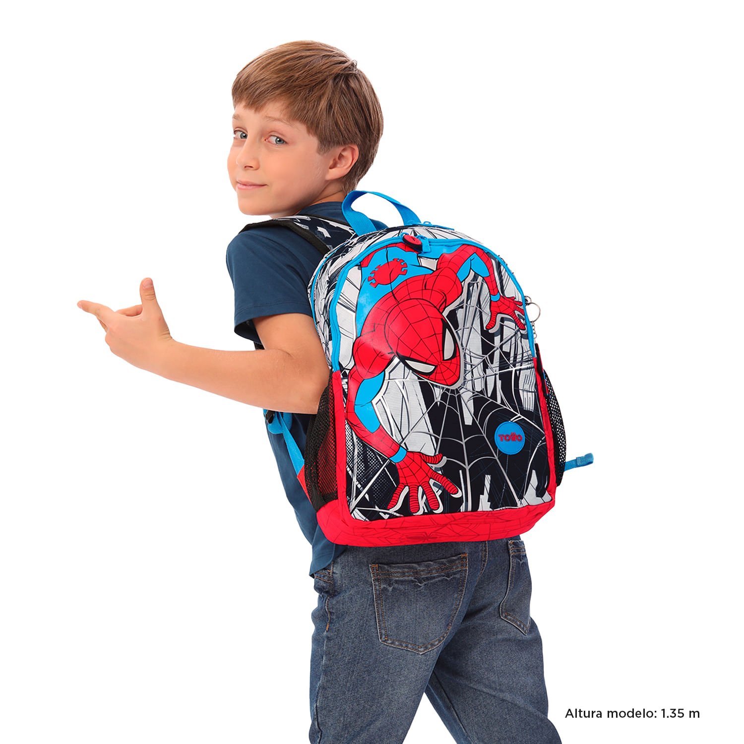 Morral Spiderman City Mediano Backpack Blanco para niño