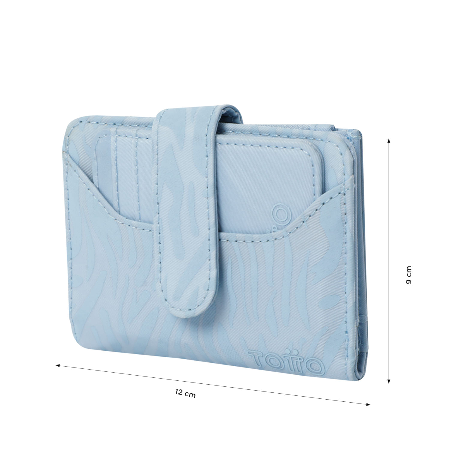 Billetera Texture Dull con RFID Blocker Azul Mujer