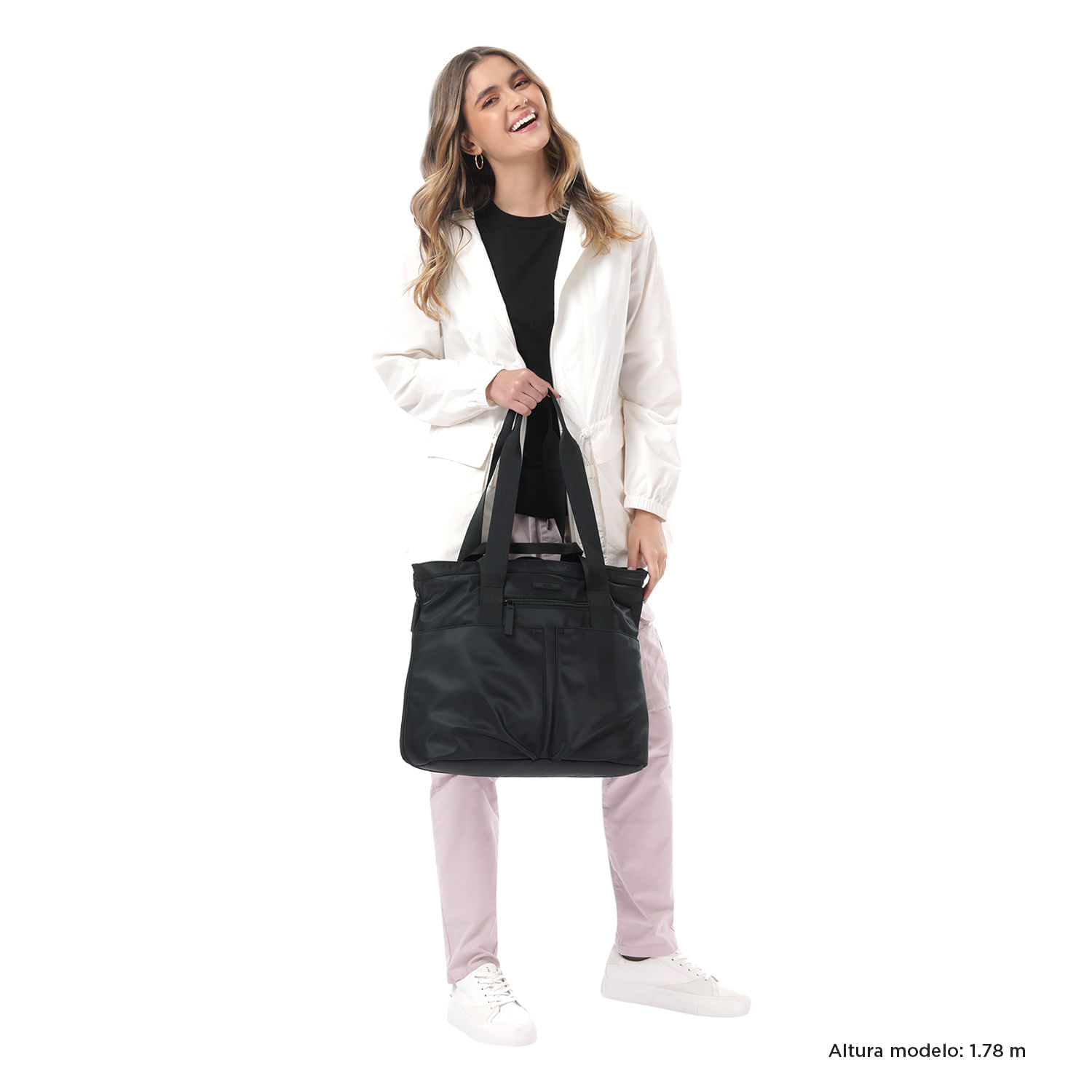 Bolso shopping para Mujer Cresa Porta PC 14" grande Negro