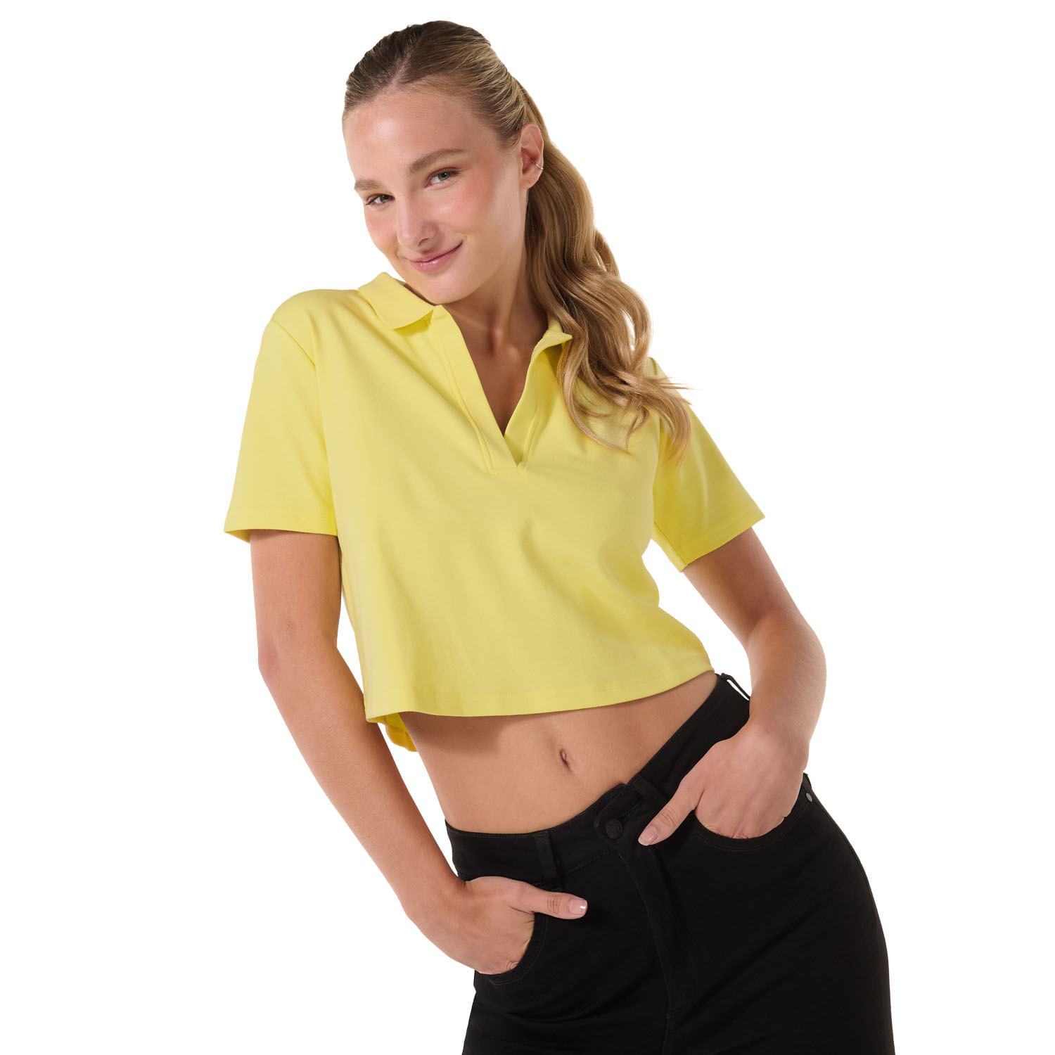 Camisa Tipo Polo Saba Xl Mujer Amarilla
