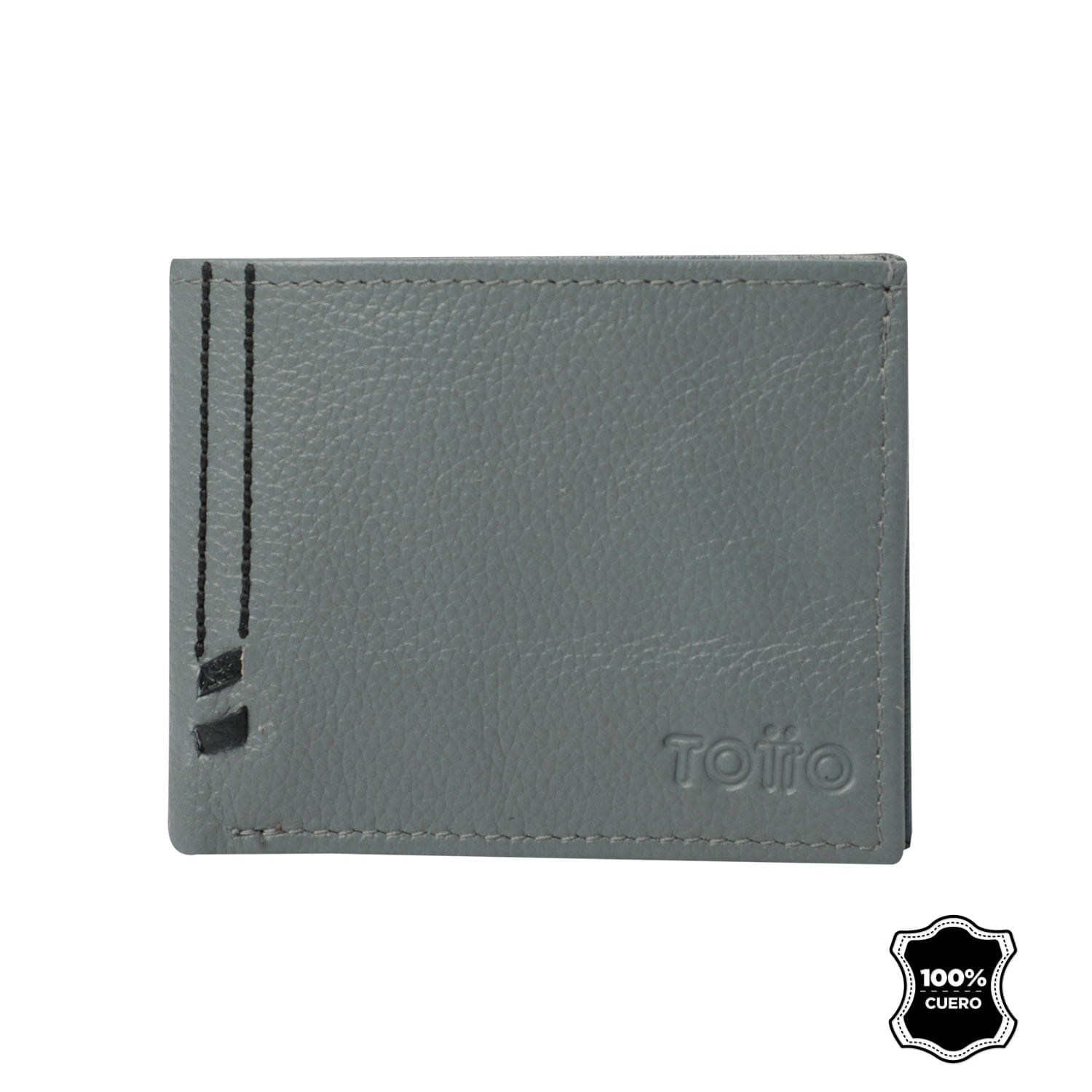 Billetera De Cuero Maxi con RFID Blocker Gris Hombre
