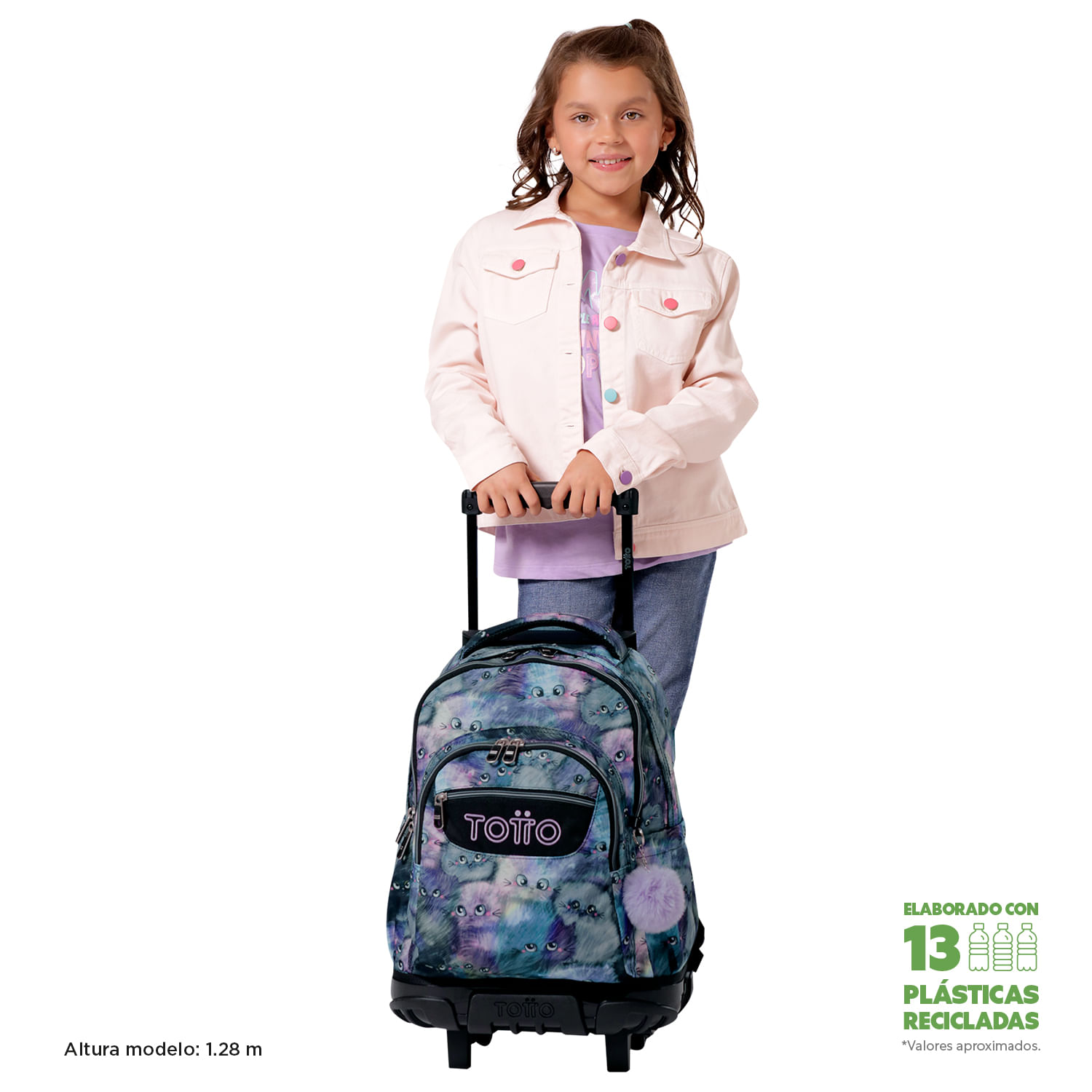 Morral Ruedas Niña Porta PC 15.4" Bomper Renglon Gris