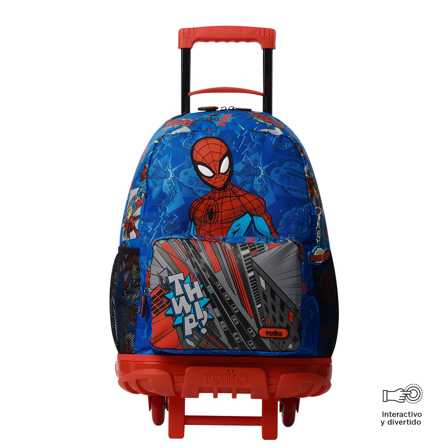 Morral con ruedas Niño Spiderman Pop Grande Azul