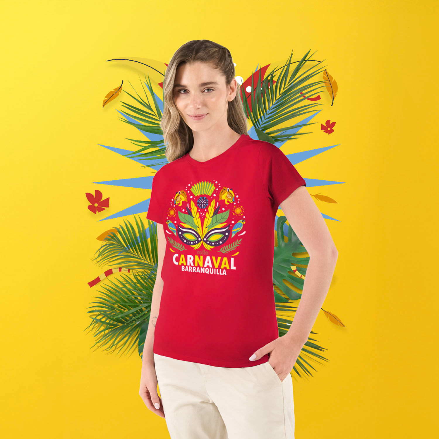 Camiseta del Carnaval de Barranquilla 2025 Xxl Roja