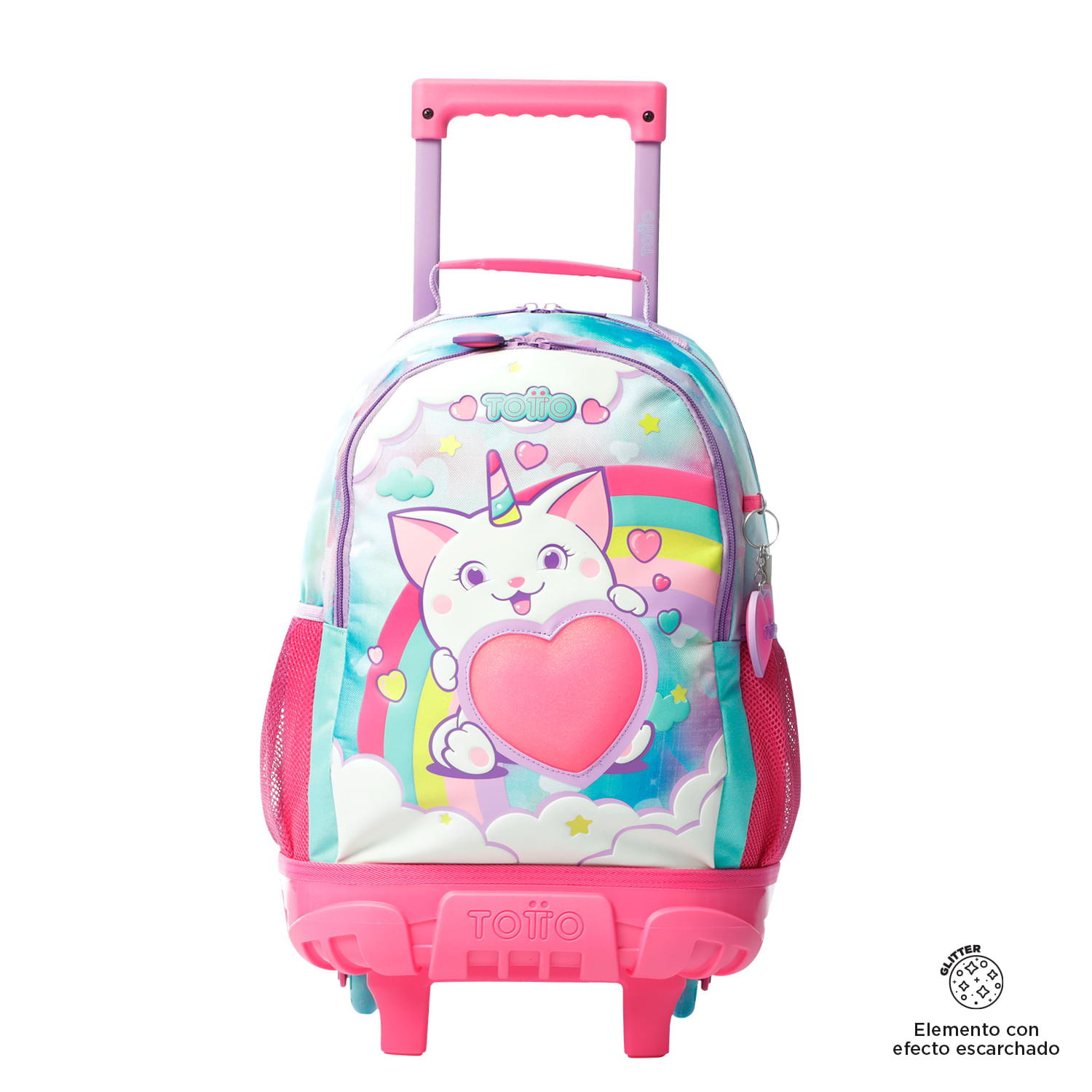 Morral ruedas Niña Sweety Heart Mediano Azul