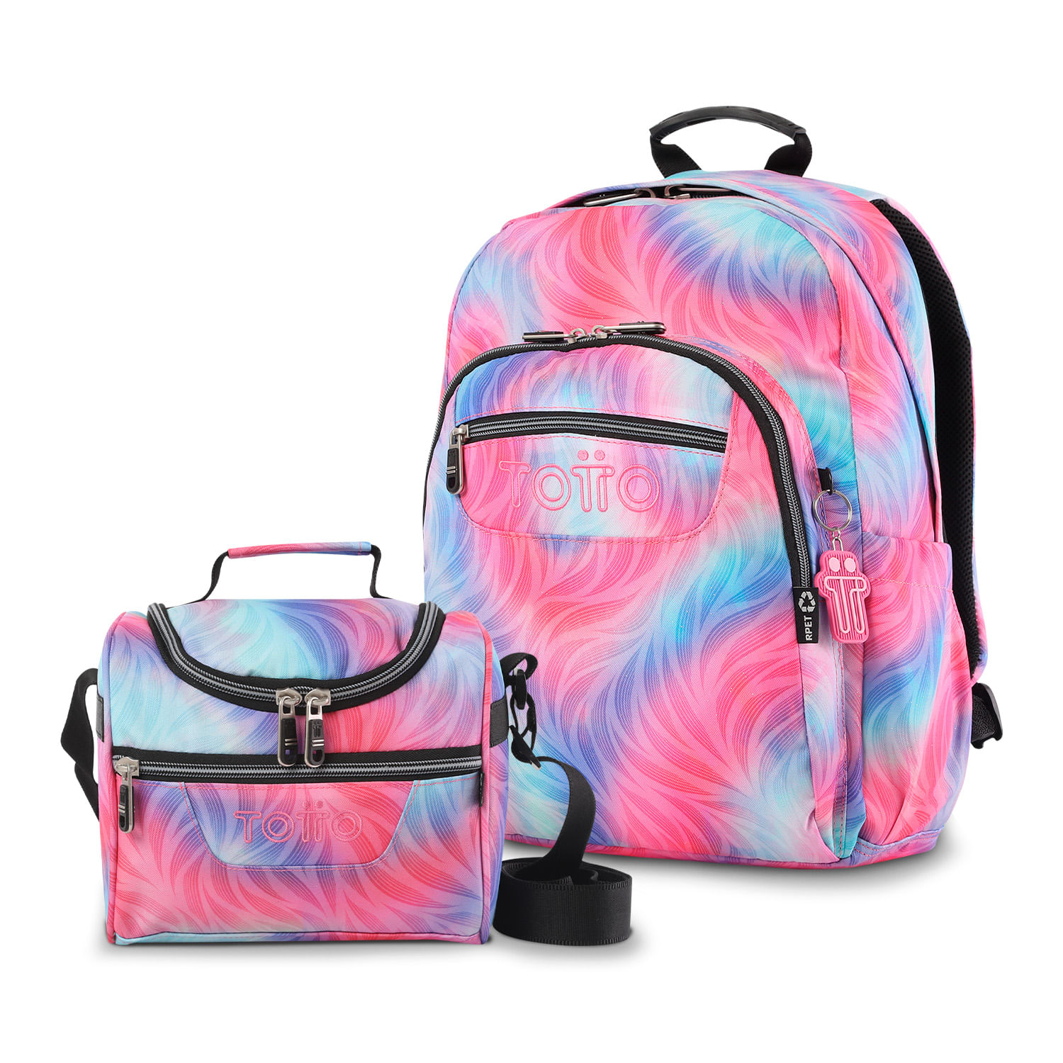 Kit Escolar Morral Acuarela y Lonchera Pizarra Escarchado