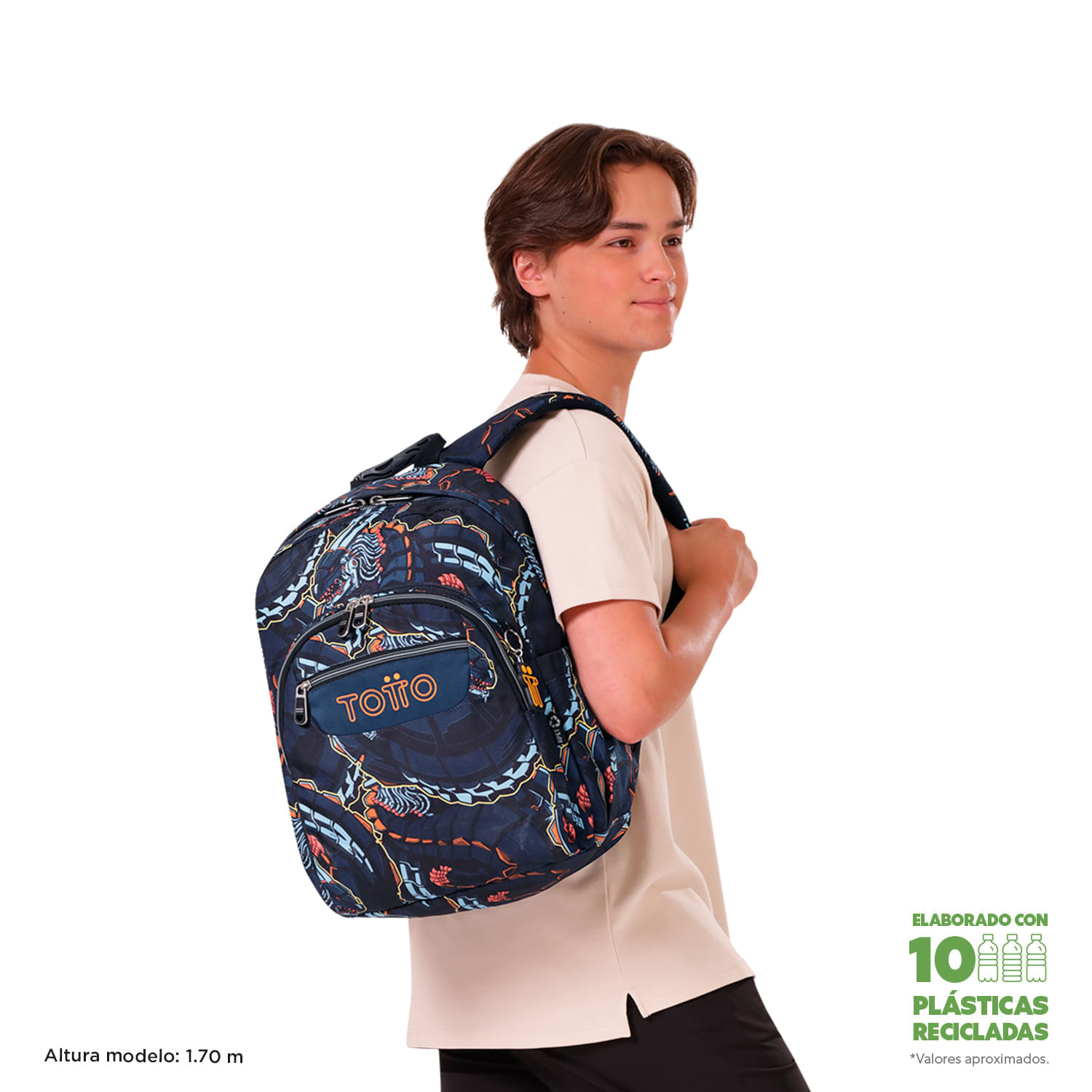 Maleta para colegio Acuarela Azul