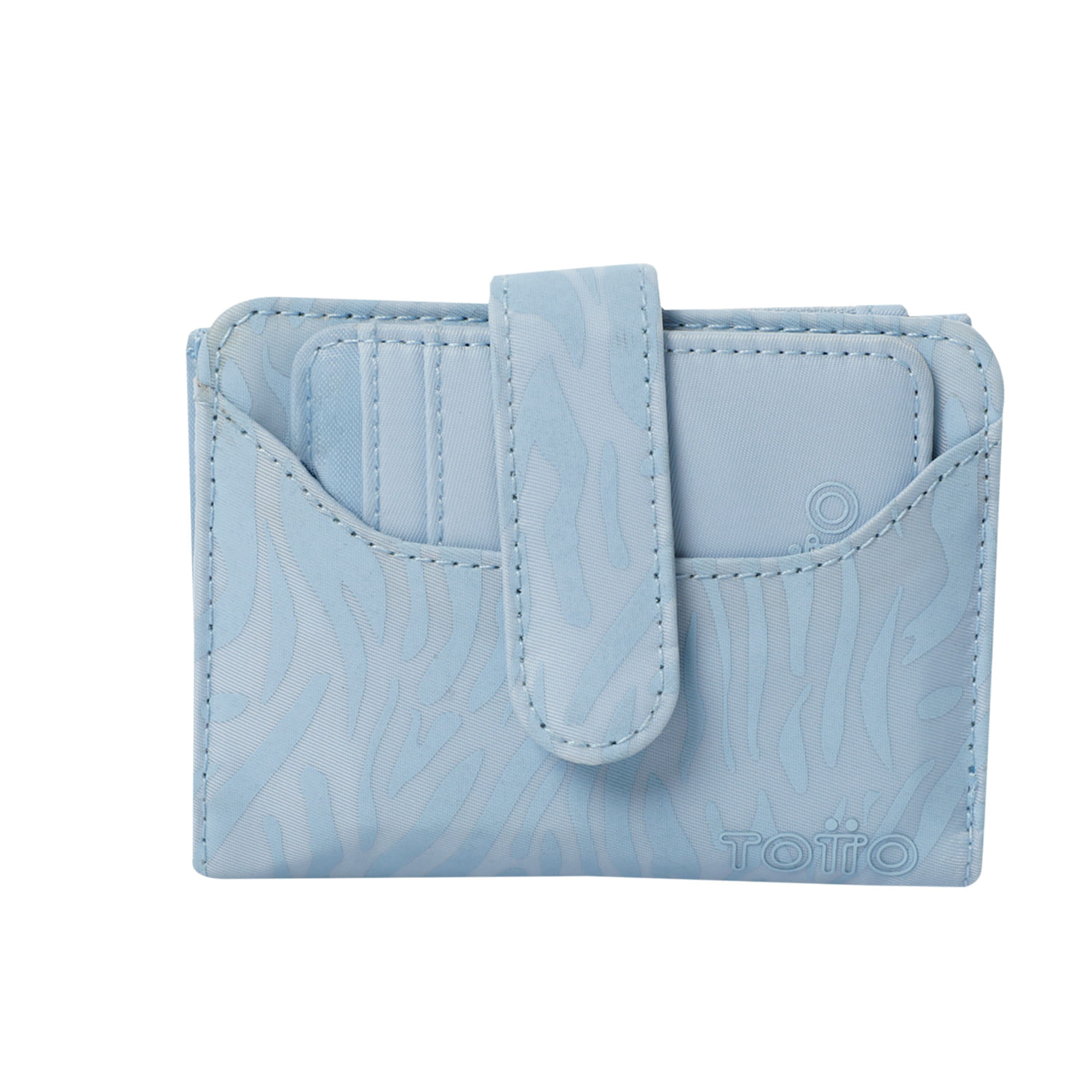Billetera Texture Dull con RFID Blocker Azul Mujer
