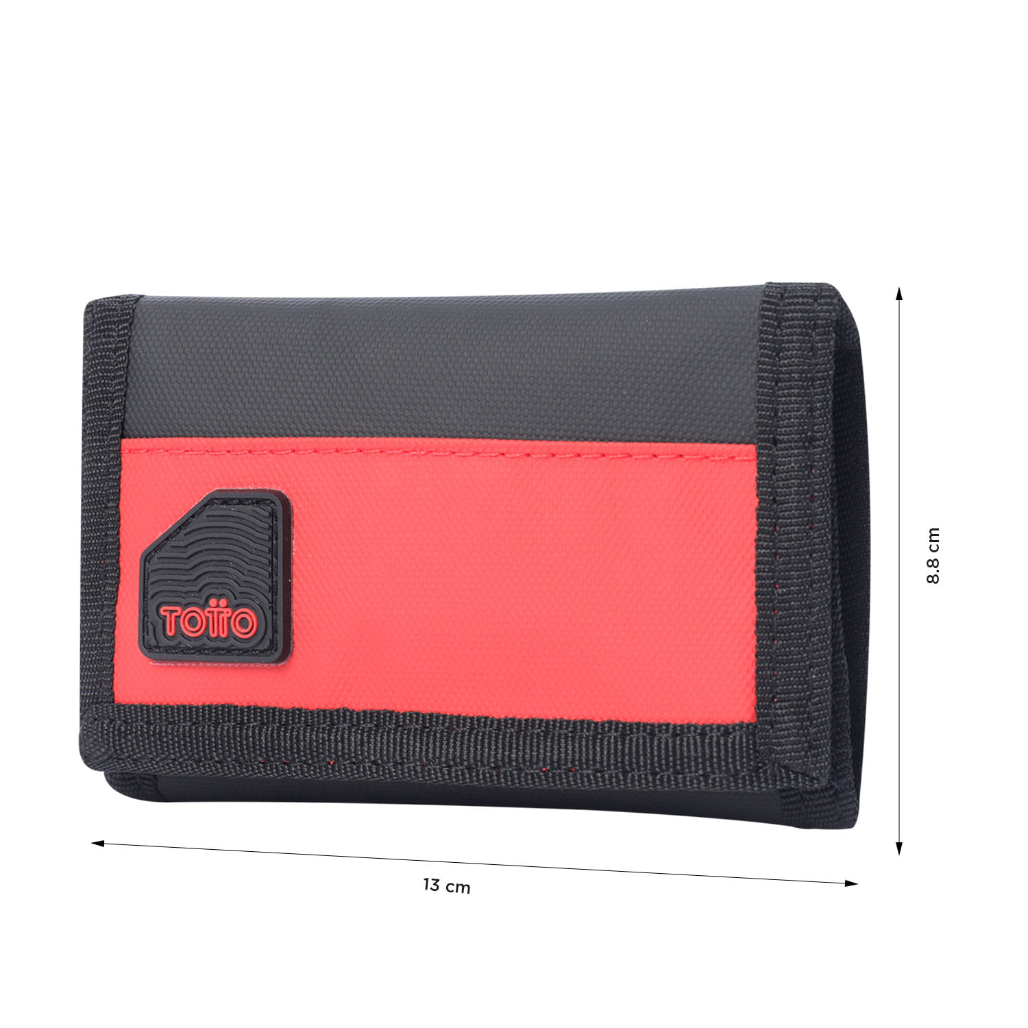 Billetera Contrast Mee Negra/Roja Mediana Hombre