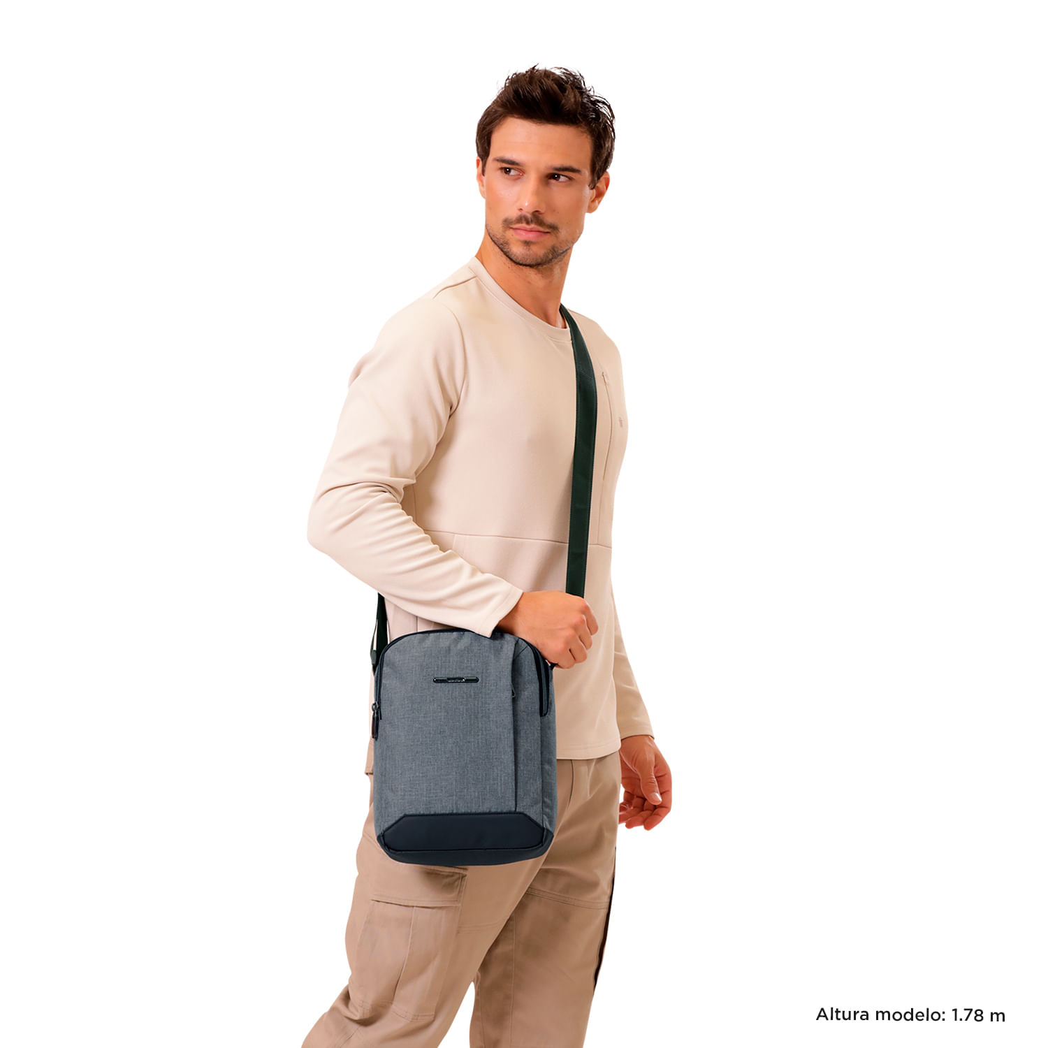 Bolso Crossbody Hombre Hexa Gris