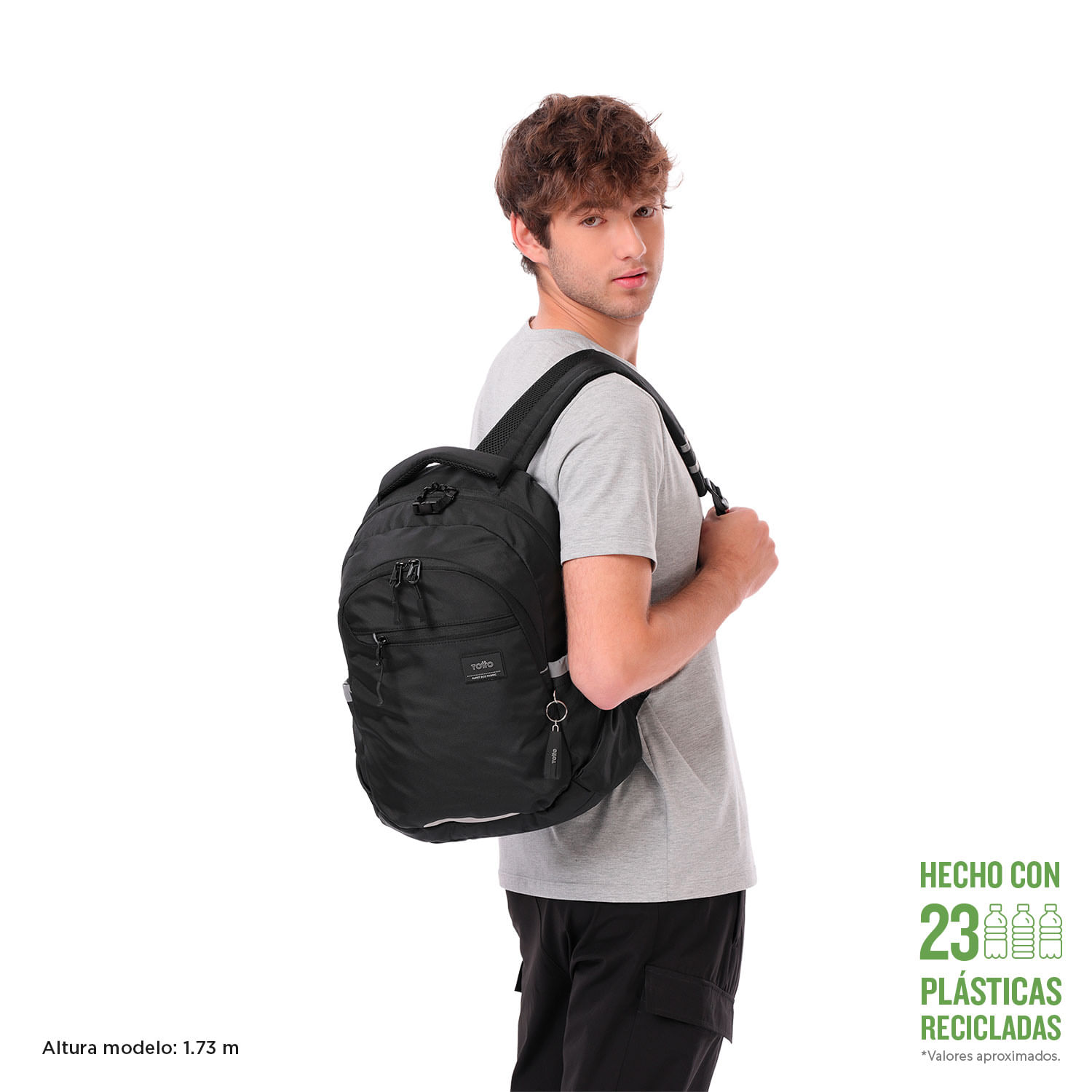 Morral Universitario Porta PC 14" Misisipi Negro Unisex