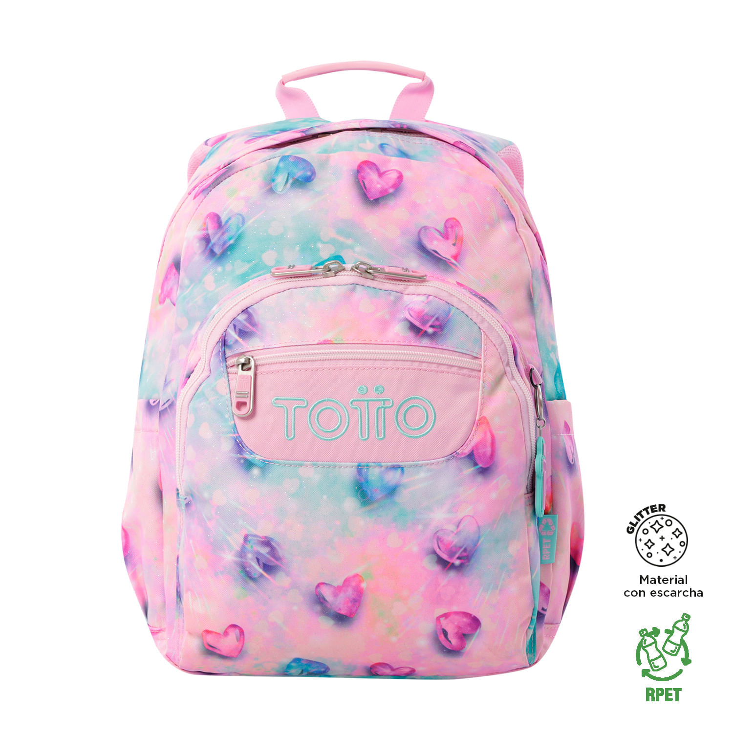 Maleta para colegio Gommas Glitter Rosado