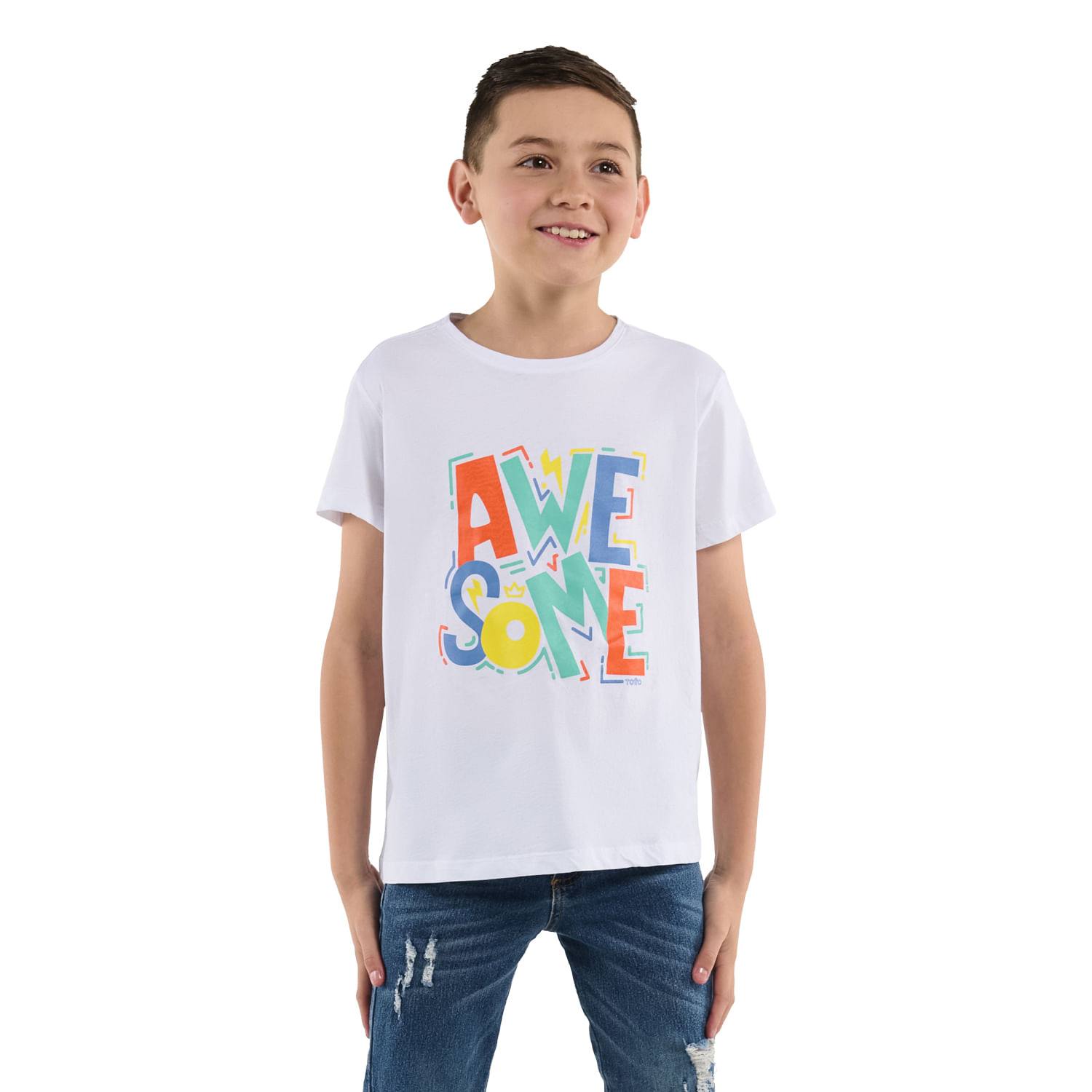Camiseta para Niño Lotto 2 Blanca
