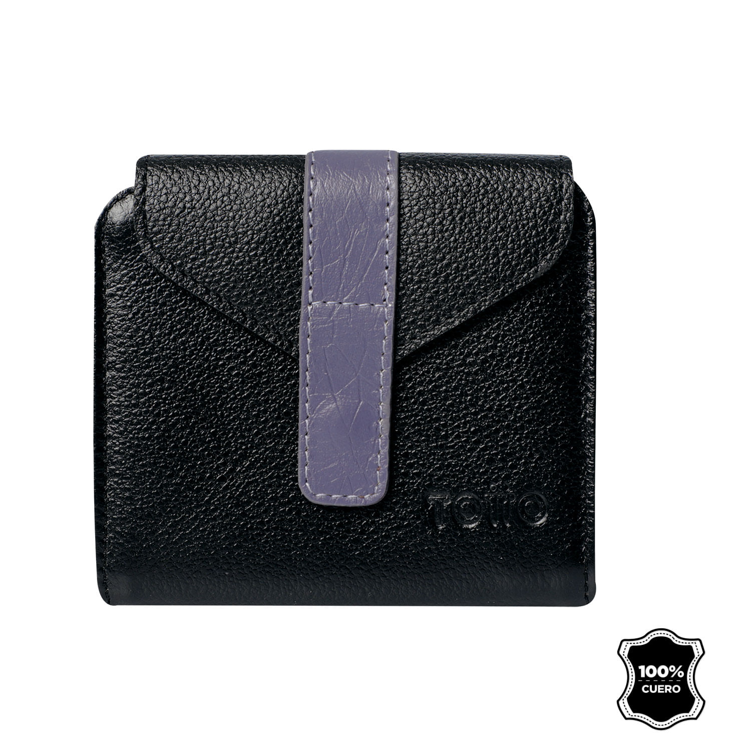 Billetera Almandina Con RFID Blocker Negra Mujer