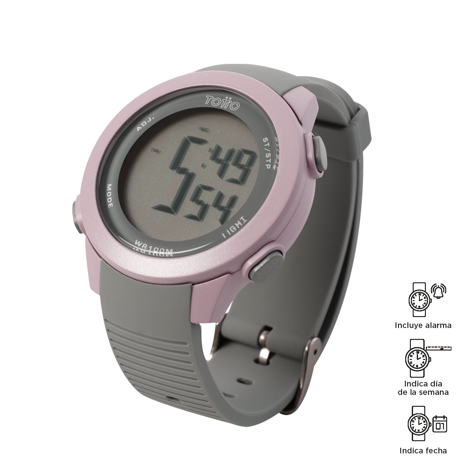 Reloj Digital Chron color Gris Mujer