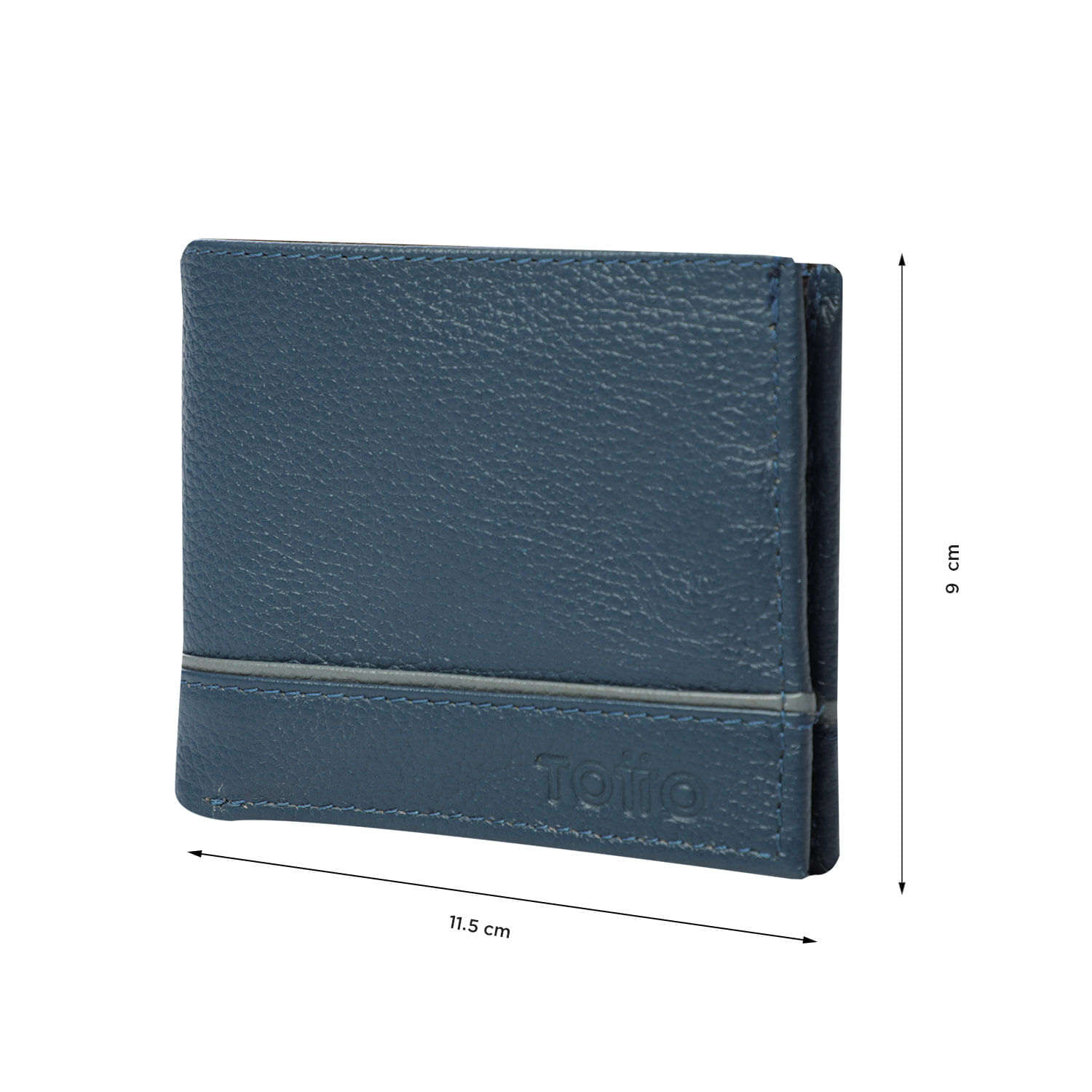 Billetera De Cuero Leder con RFID Blocker Azul Hombre