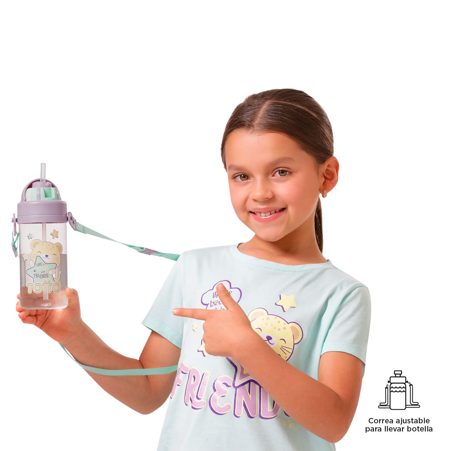 Botilito Plástico Friends 400 ML Morado
