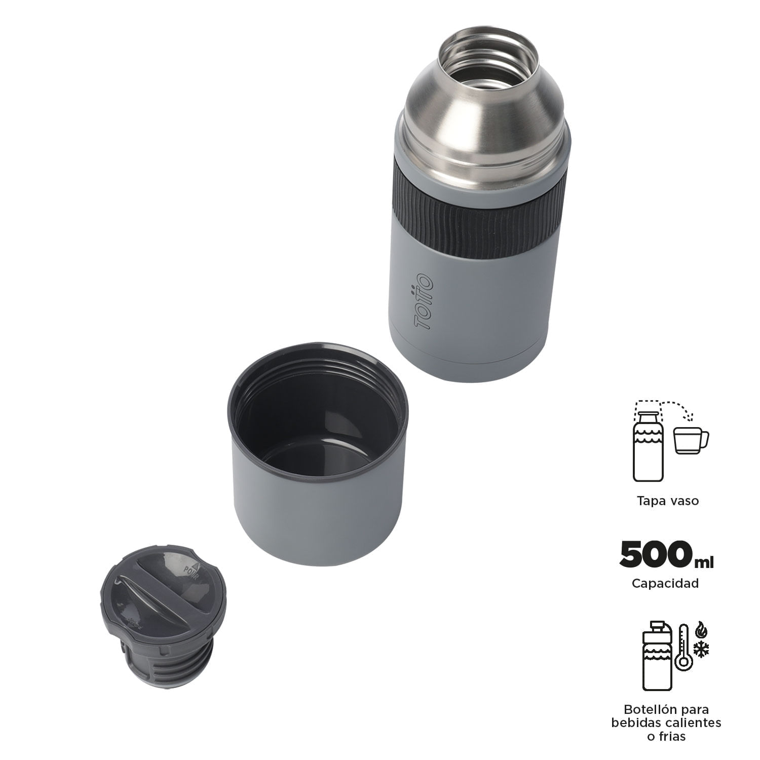 Botilito Térmico Mug 500 ml Gris