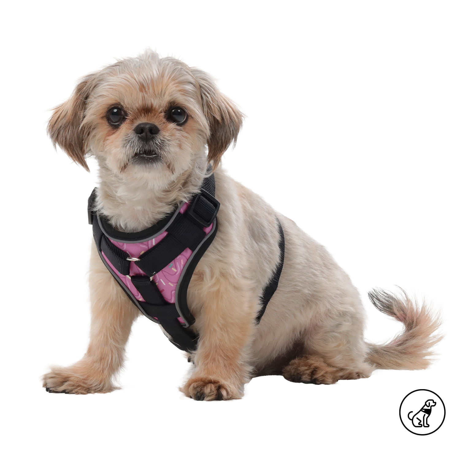 Arnés pechera para perro Taco M Rosado