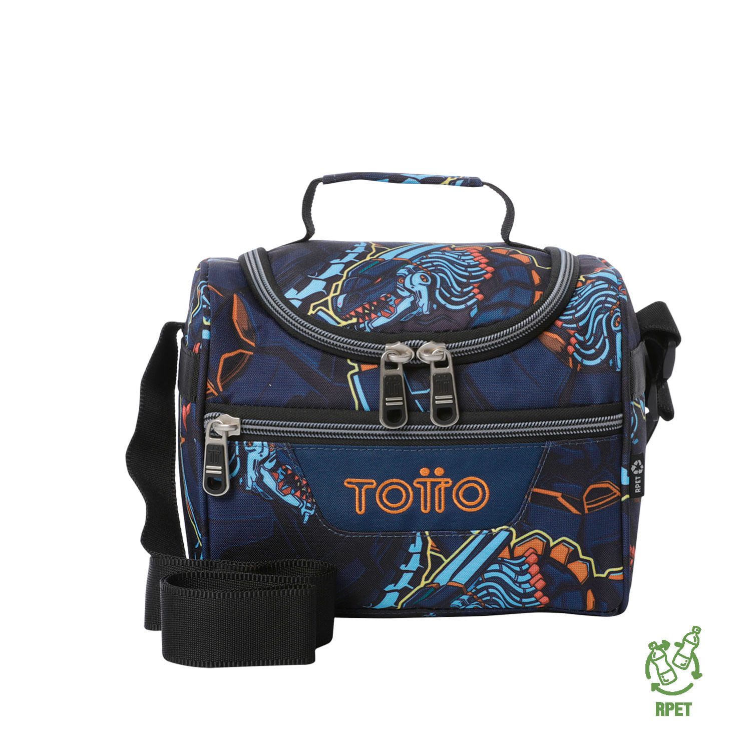 Lonchera con Recipiente Plástico Pizarra Azul