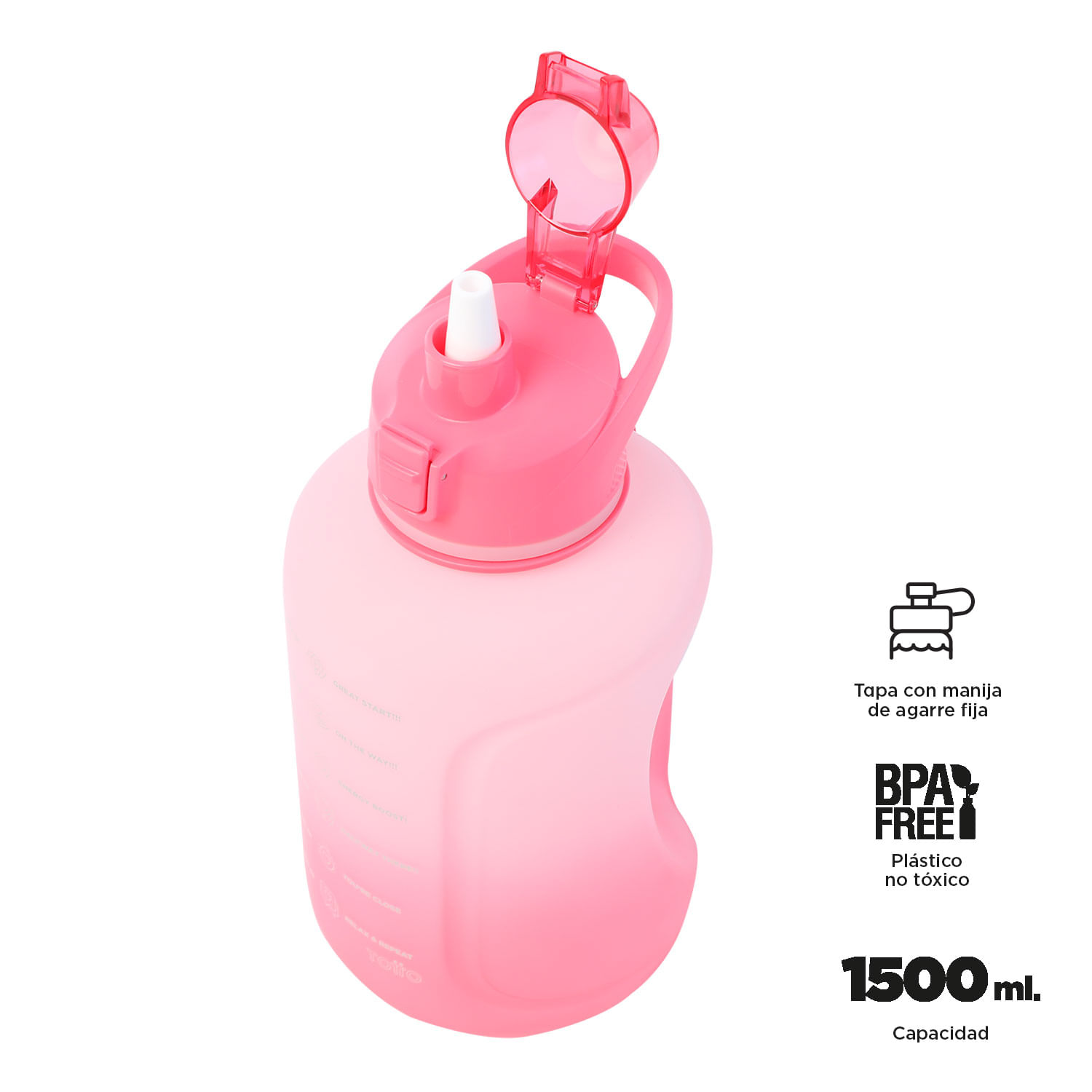 Botilito Motivacion 1.5 litros Rosado