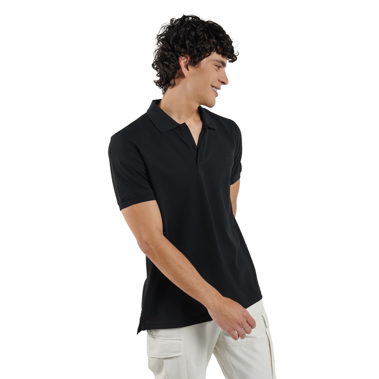 Camiseta Polo Negra Hombre Mason