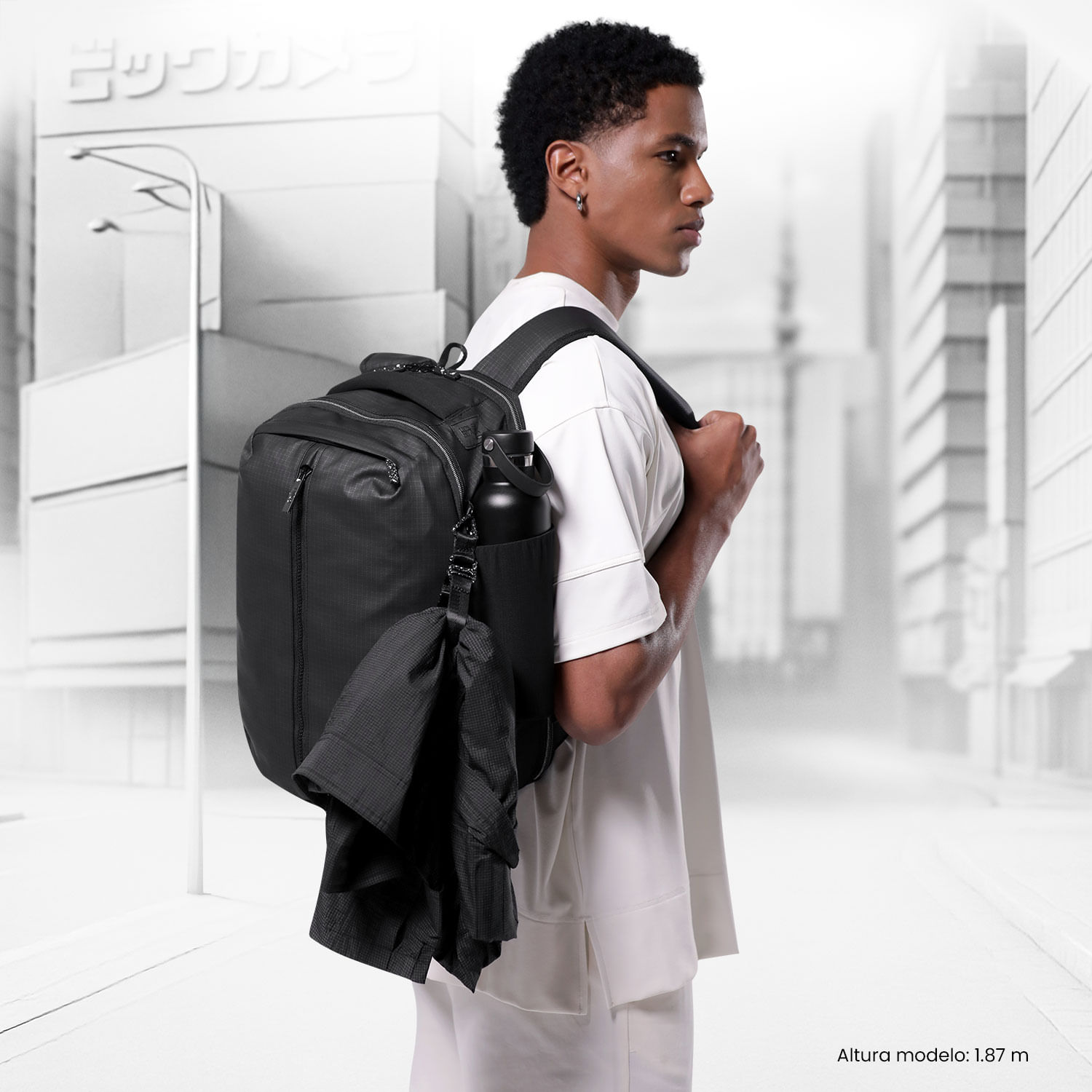 Morral Viajero Mediano Ramble color Negro