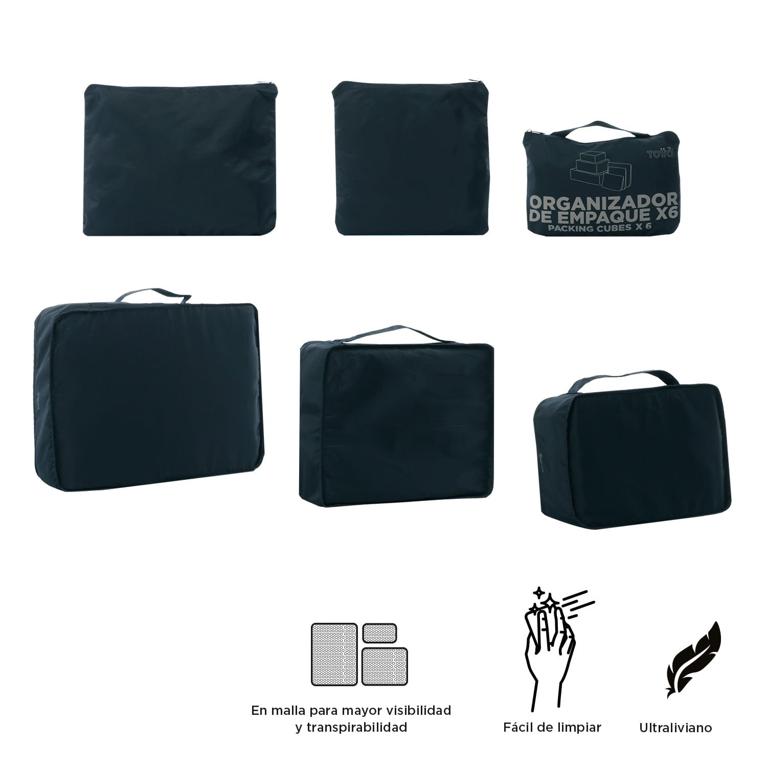 Bolsas para viaje Packing Cube X 6 Azul
