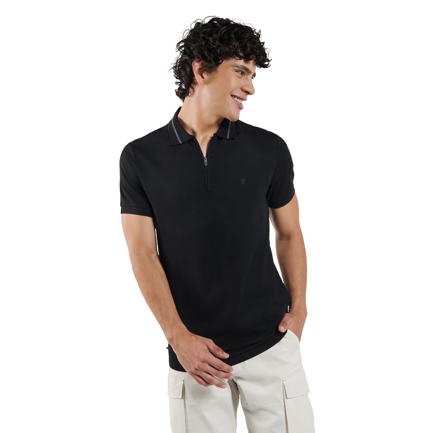 Camiseta Polo Negra Hombre Zugery